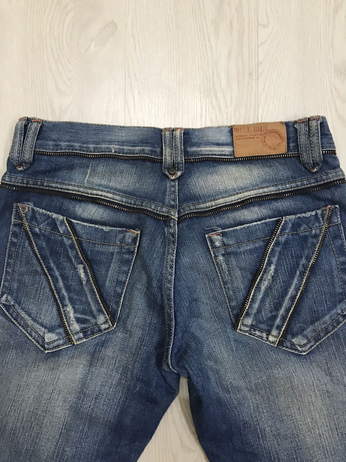 Blue Blue Japan × Japanese Brand Blue Blue Japan Distressed Denim Jeans Bootcut For Women Size 29" - 13 Thumbnail