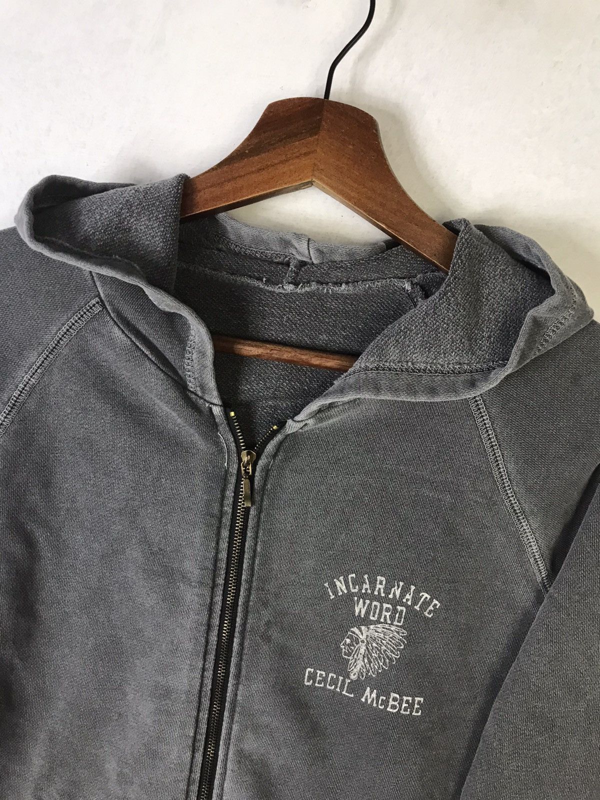 Designer × Japanese Brand × Vintage Cecil McBee Indians Native Washed Zipper Hoodie Size US S / EU 44-46 / 1 - 8 Thumbnail