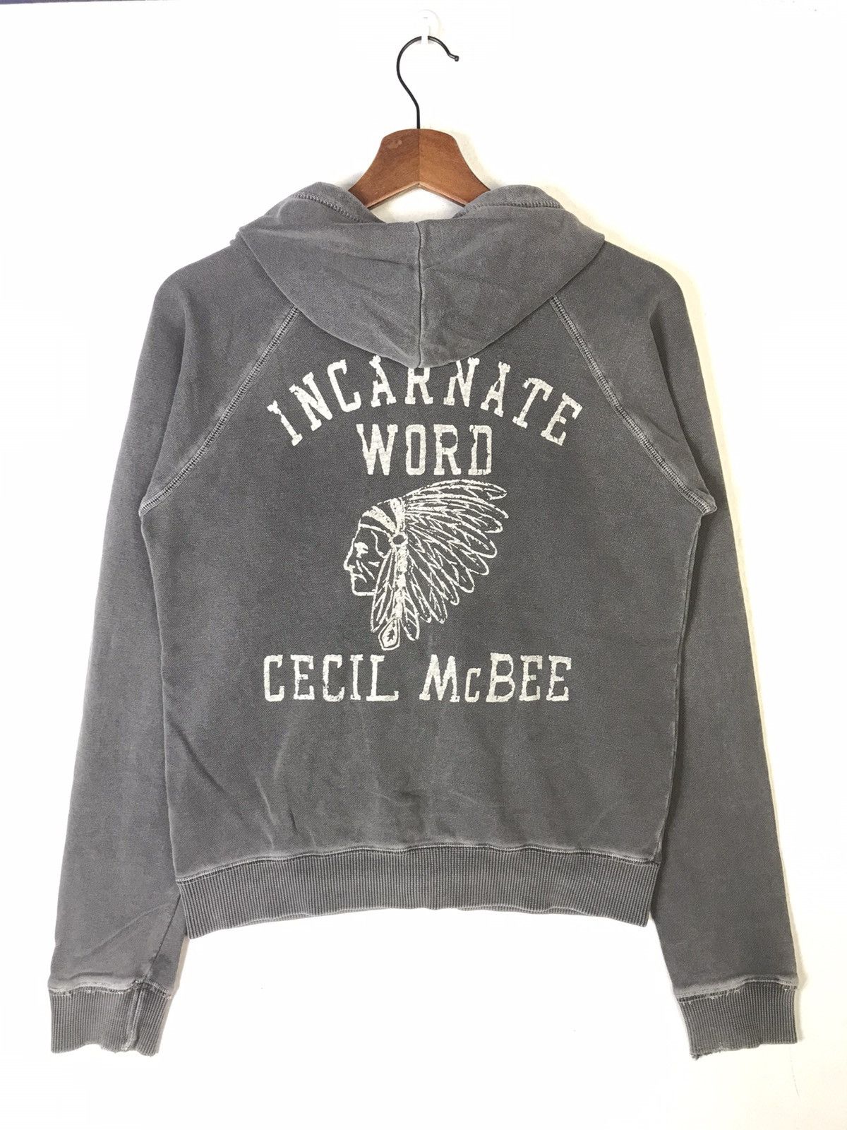 Designer × Japanese Brand × Vintage Cecil McBee Indians Native Washed Zipper Hoodie Size US S / EU 44-46 / 1 - 2 Thumbnail