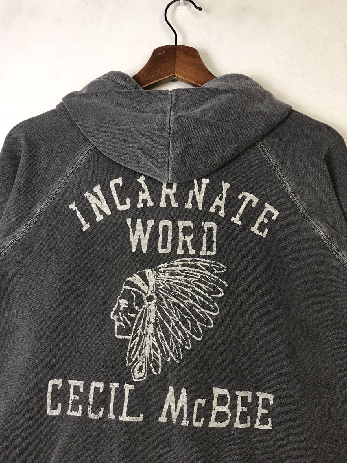 Designer × Japanese Brand × Vintage Cecil McBee Indians Native Washed Zipper Hoodie Size US S / EU 44-46 / 1 - 3 Thumbnail