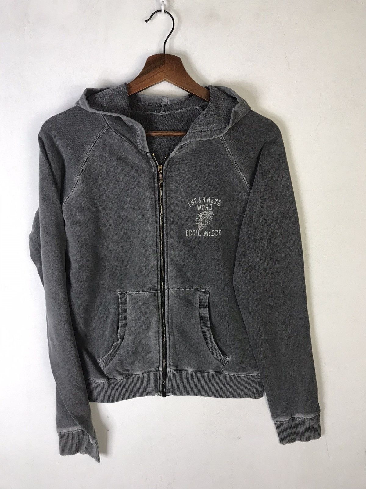 Designer × Japanese Brand × Vintage Cecil McBee Indians Native Washed Zipper Hoodie Size US S / EU 44-46 / 1 - 7 Thumbnail