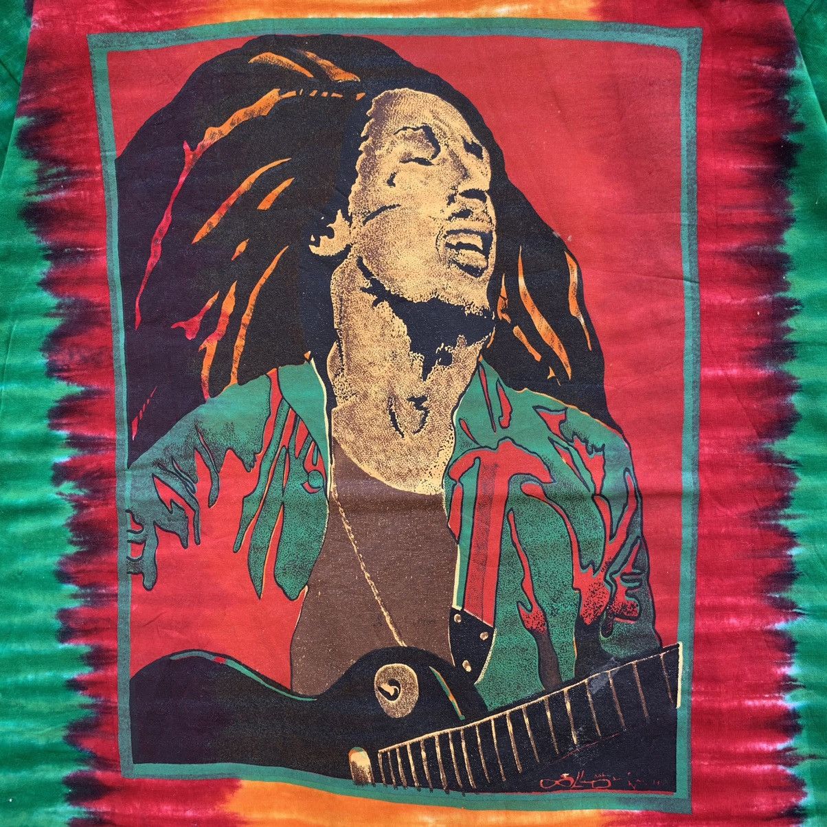 Bob Marley × Handmade × Vintage Vintage BOB MARLEY HANDMADE TIE DYE DESIGN T-shirt Size US XL / EU 56 / 4 - 3 Thumbnail