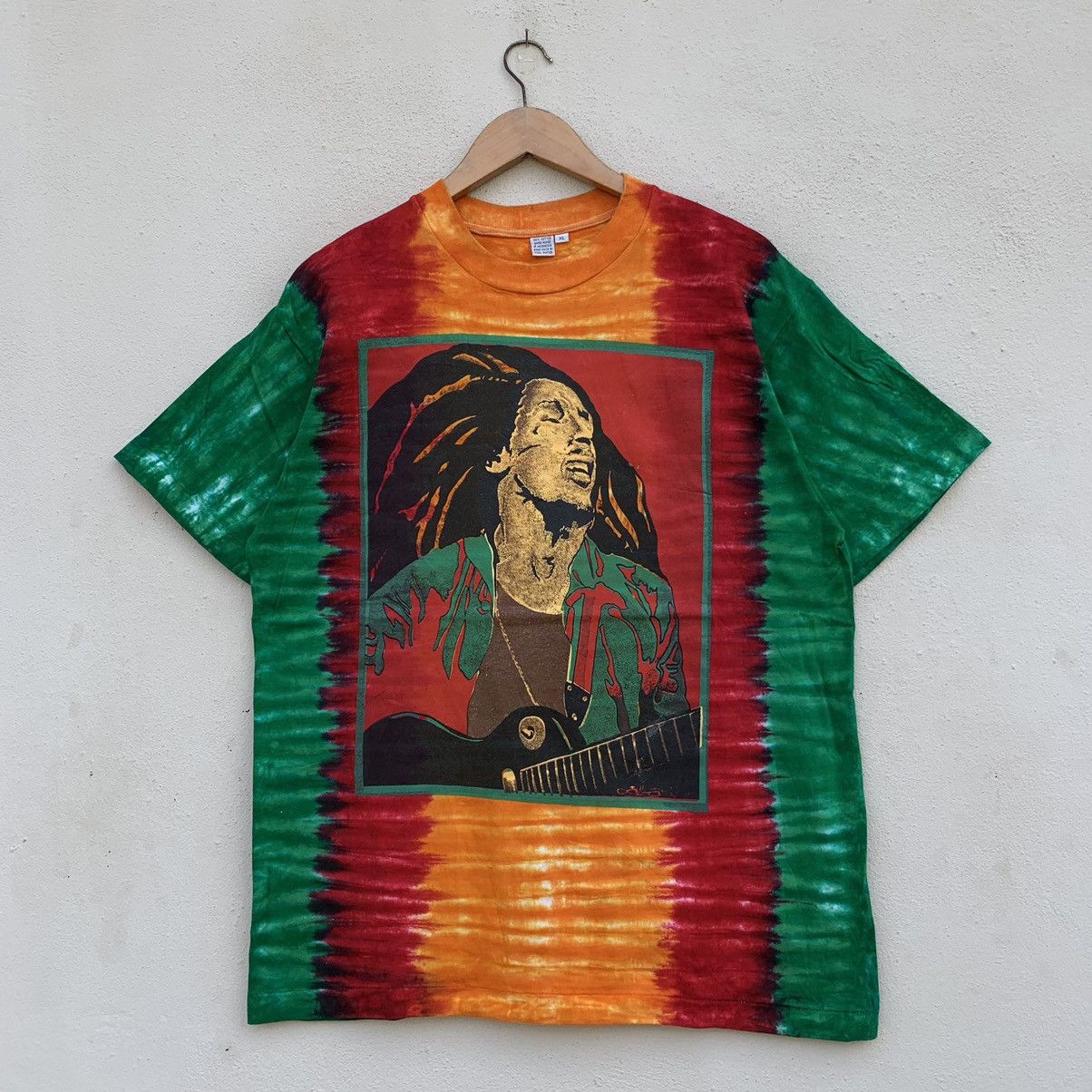 Bob Marley × Handmade × Vintage Vintage BOB MARLEY HANDMADE TIE DYE DESIGN T-shirt Size US XL / EU 56 / 4 - 1 Thumbnail