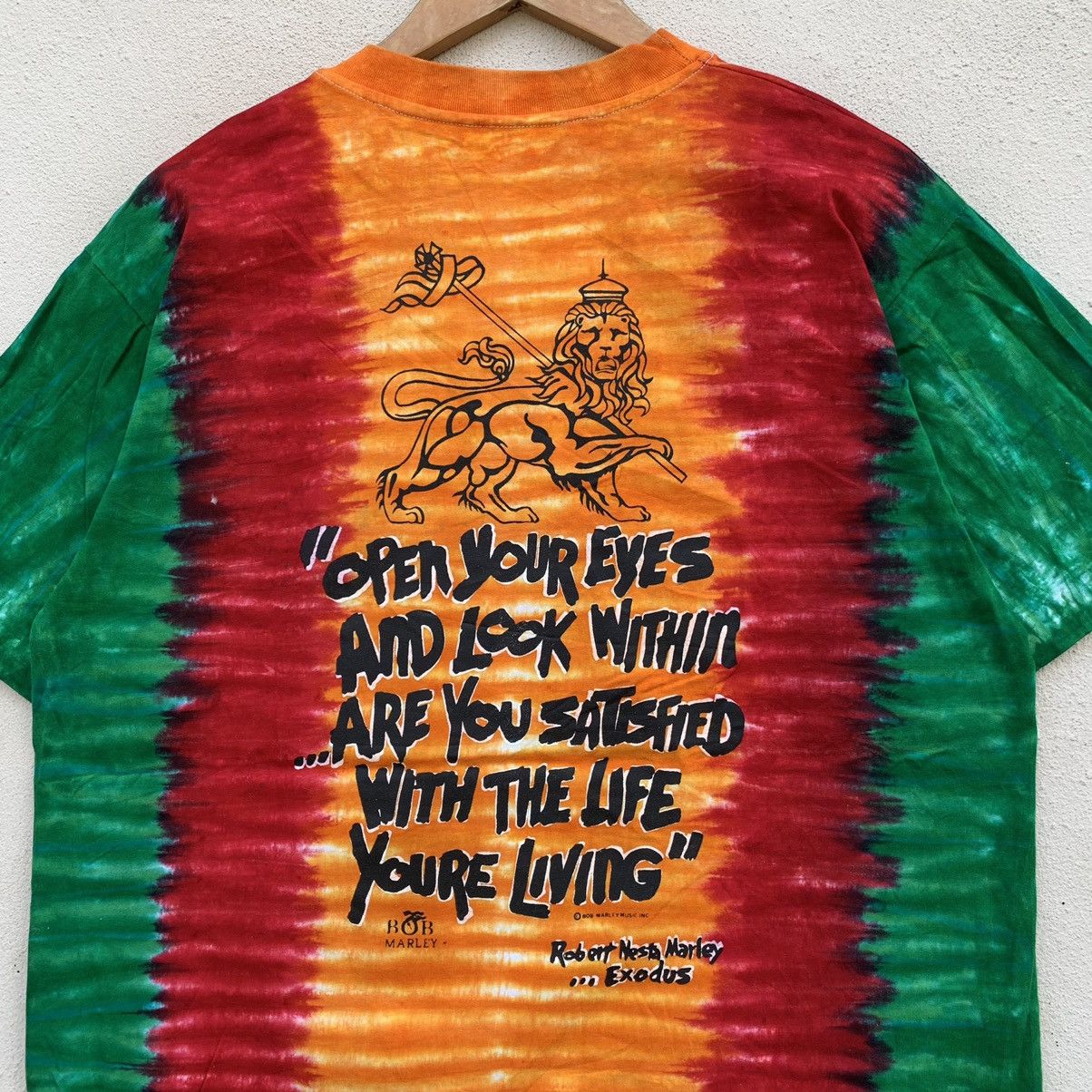 Bob Marley × Handmade × Vintage Vintage BOB MARLEY HANDMADE TIE DYE DESIGN T-shirt Size US XL / EU 56 / 4 - 9 Thumbnail