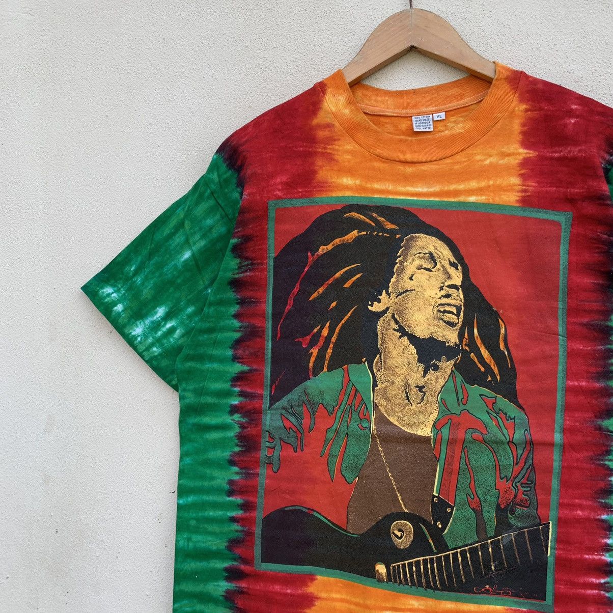 Bob Marley × Handmade × Vintage Vintage BOB MARLEY HANDMADE TIE DYE DESIGN T-shirt Size US XL / EU 56 / 4 - 6 Thumbnail