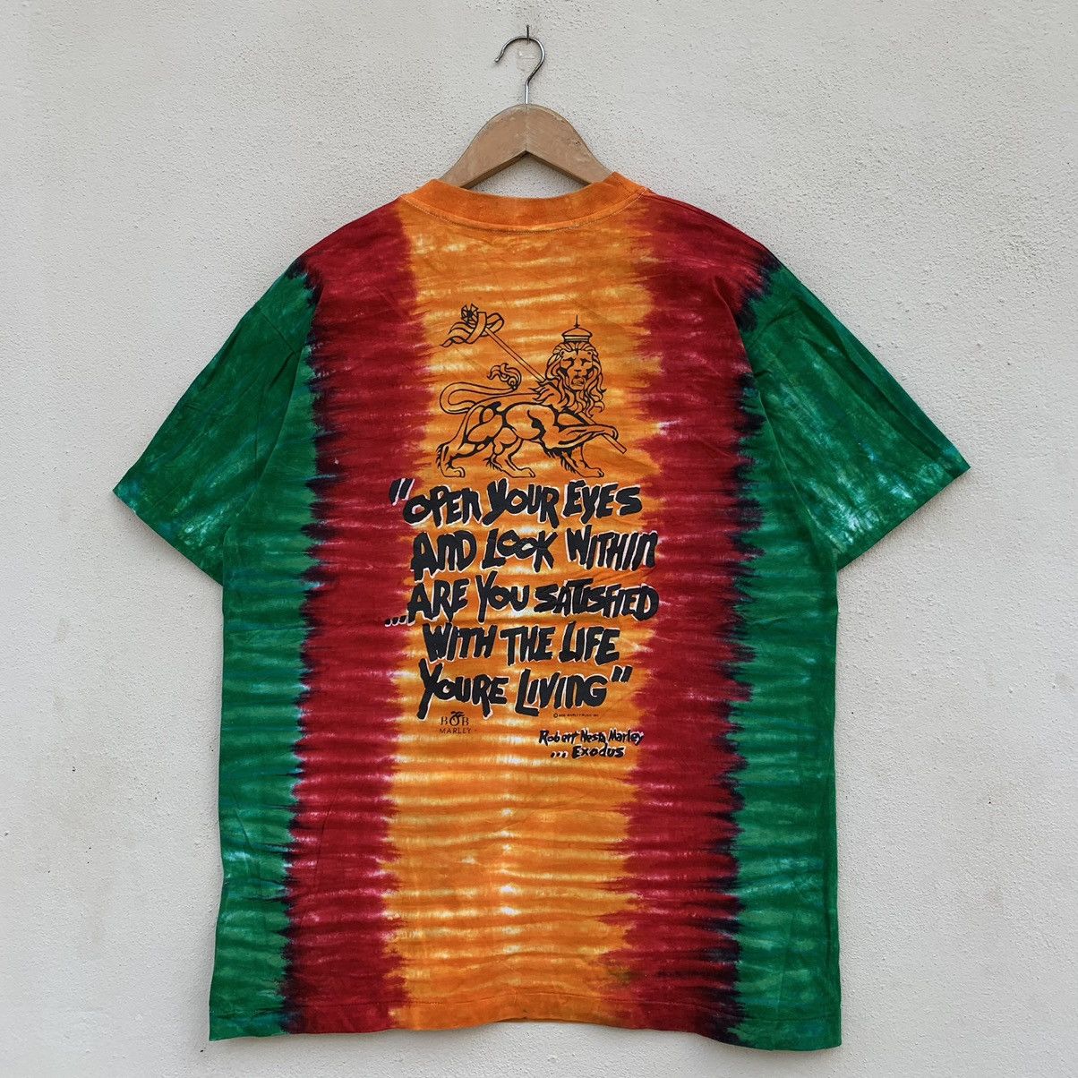 Bob Marley × Handmade × Vintage Vintage BOB MARLEY HANDMADE TIE DYE DESIGN T-shirt Size US XL / EU 56 / 4 - 8 Thumbnail