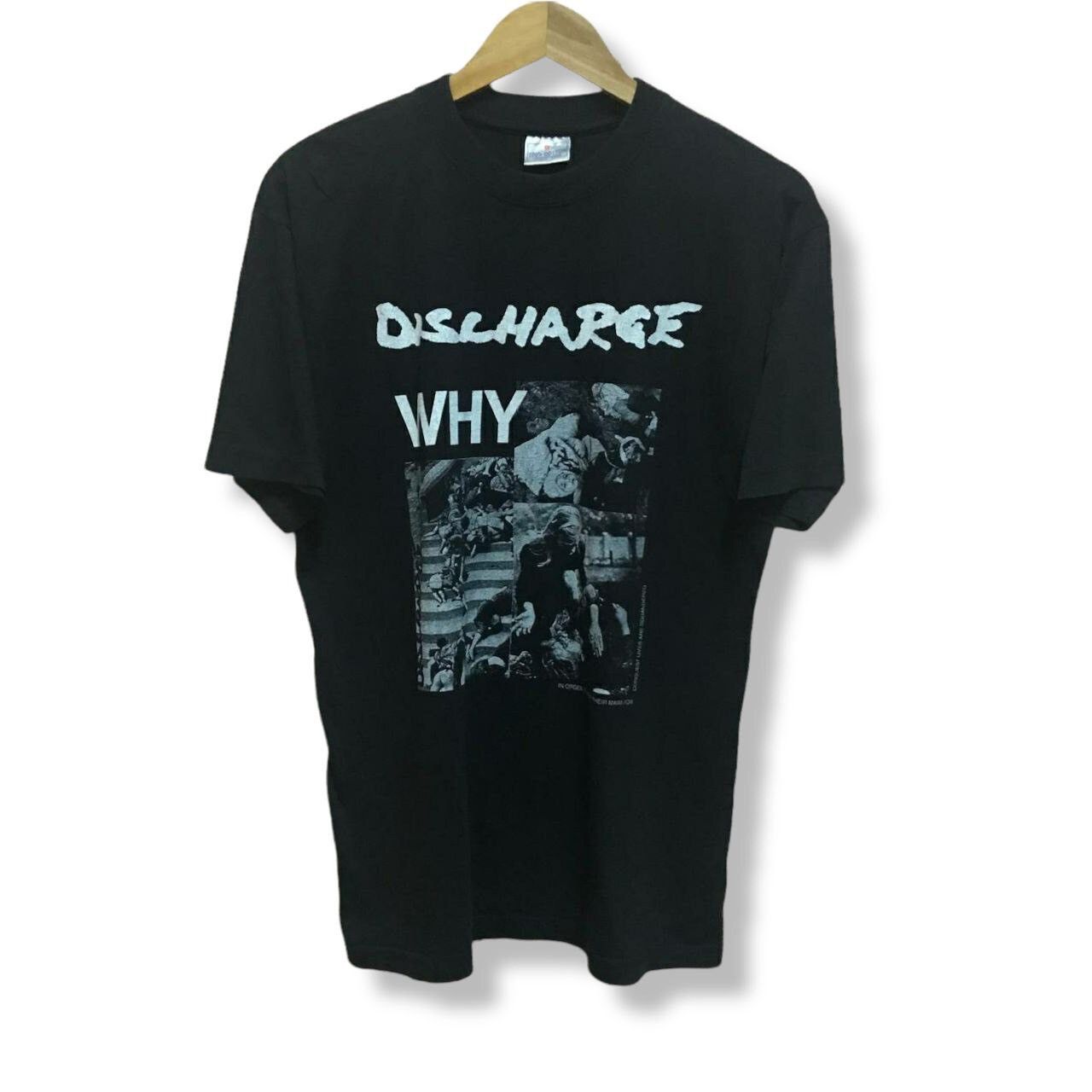 Band Tees × Vintage Vintage Discharge Why? D-Beat Hardcore Crust Punk T Shirt Size US M / EU 48-50 / 2 - 1 Thumbnail