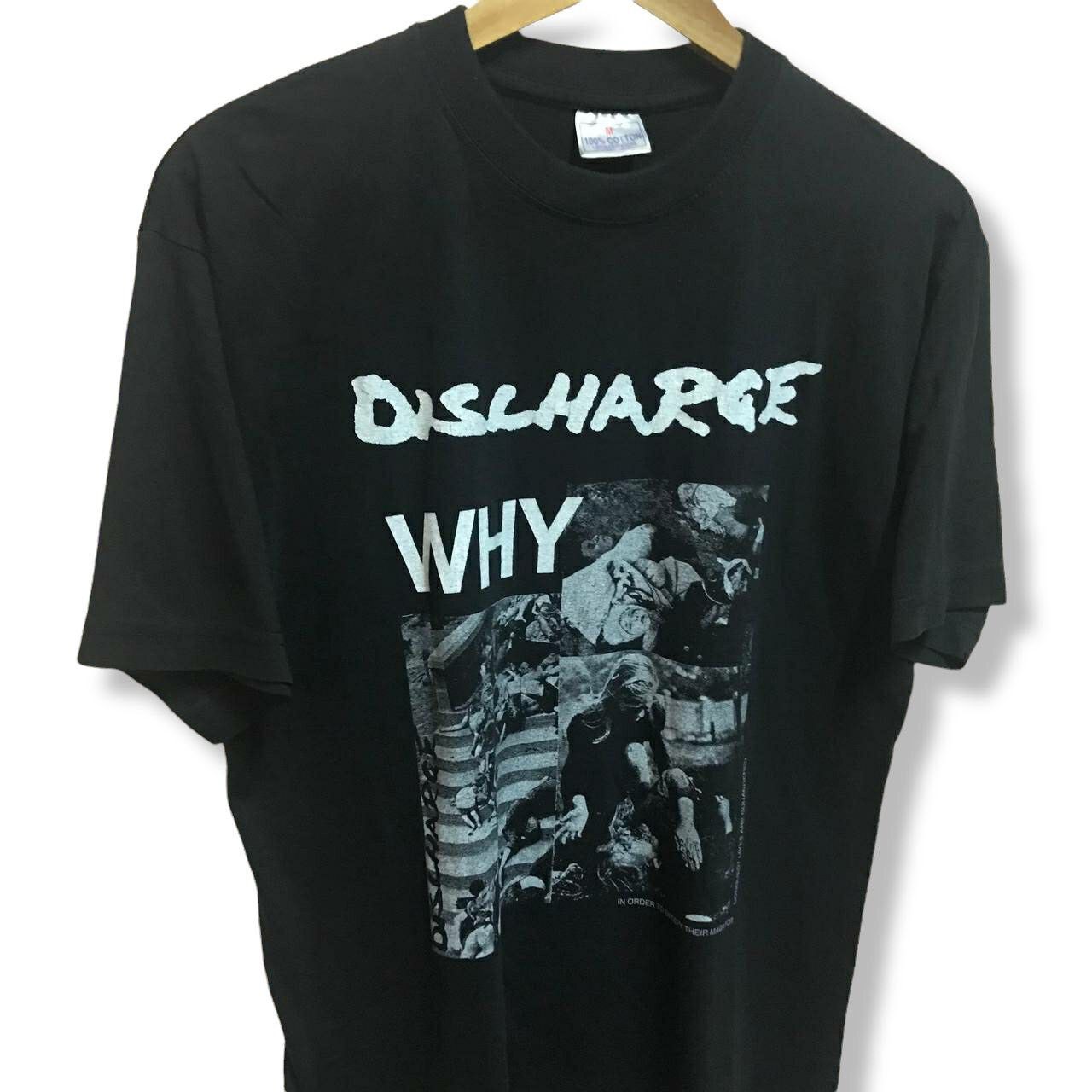 Band Tees × Vintage Vintage Discharge Why? D-Beat Hardcore Crust Punk T Shirt Size US M / EU 48-50 / 2 - 3 Thumbnail