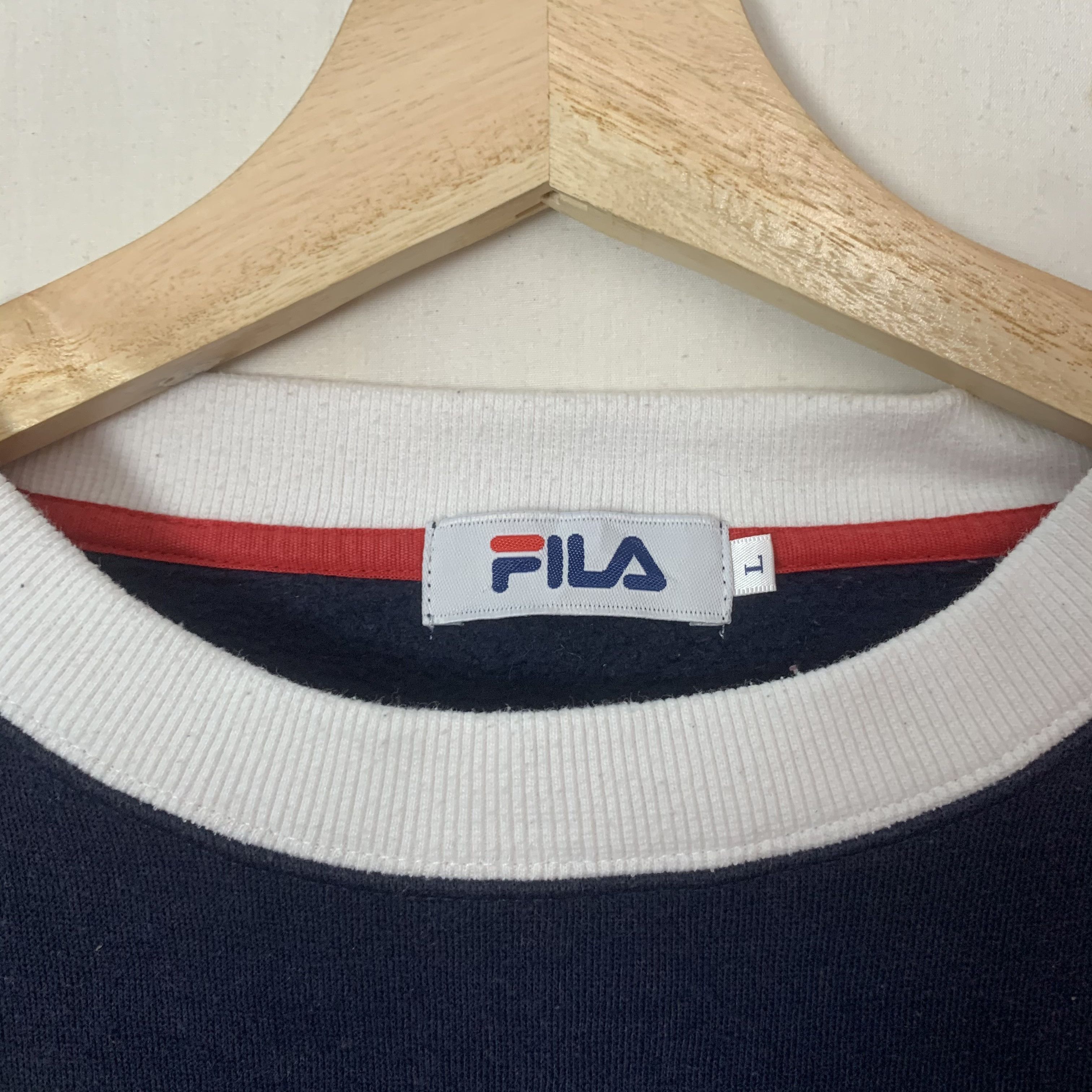 Fila 1990’s Vintage Fila Big Logo Spell Out Side Tape Sweater Size US L / EU 52-54 / 3 - 10 Thumbnail