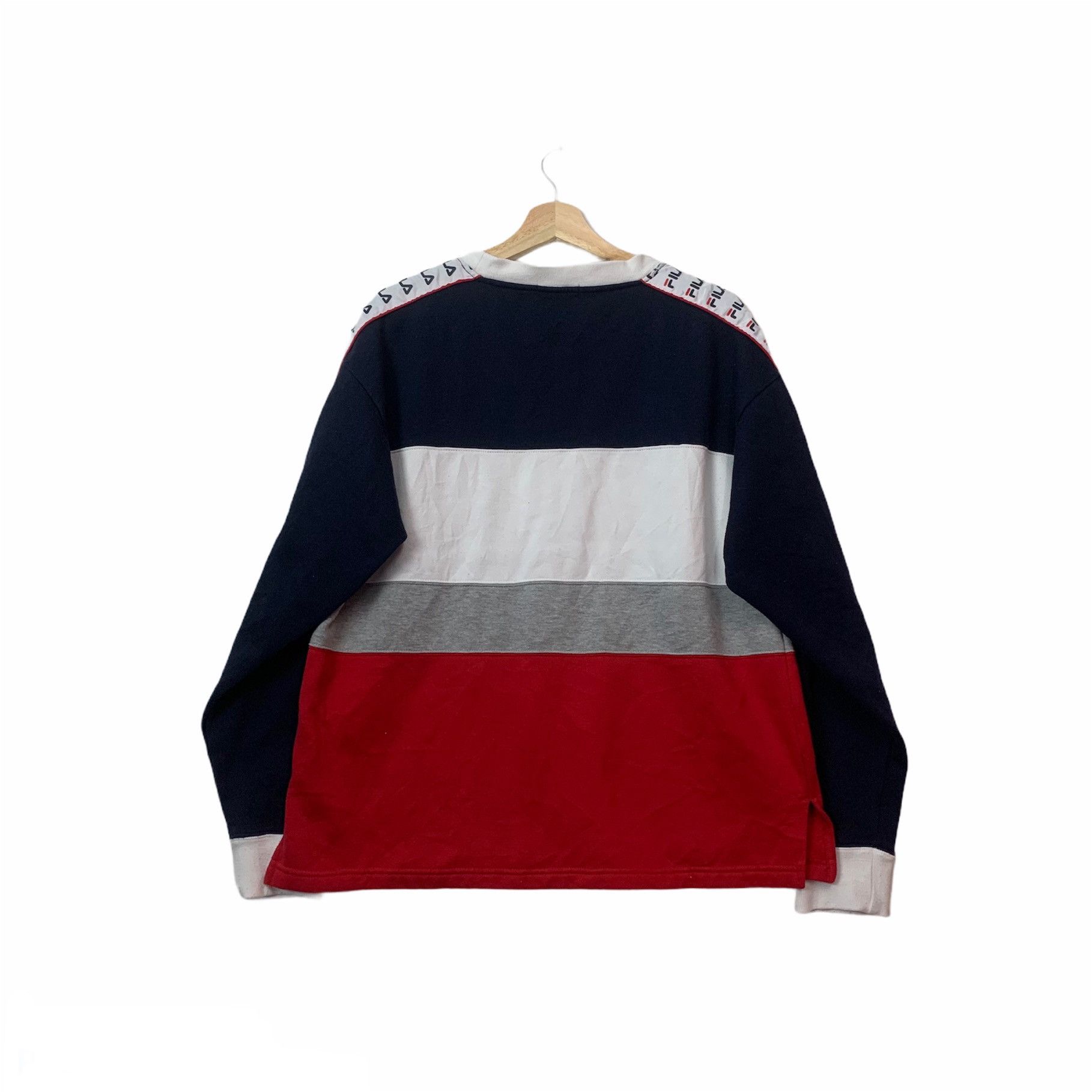 Fila 1990’s Vintage Fila Big Logo Spell Out Side Tape Sweater Size US L / EU 52-54 / 3 - 2 Thumbnail