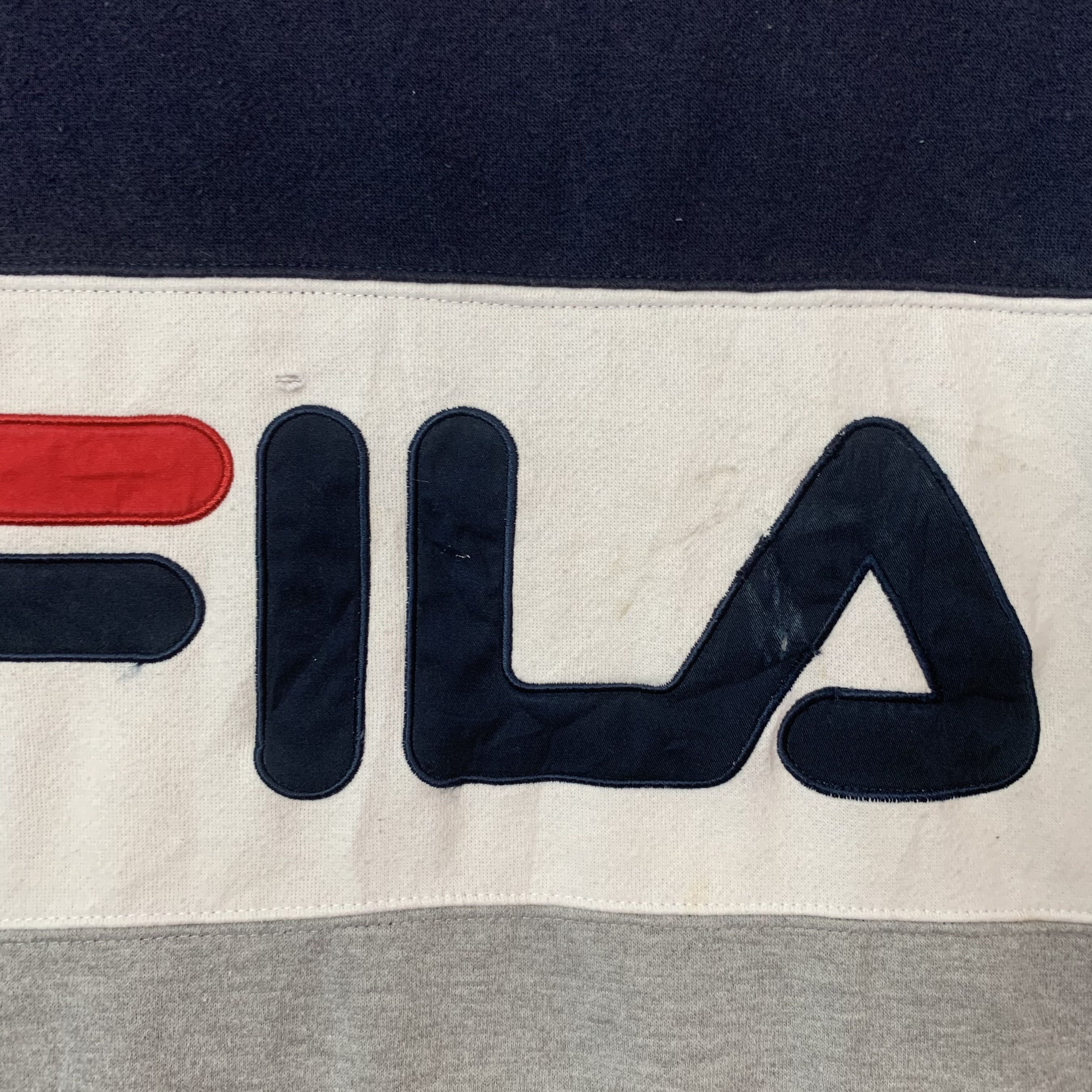 Fila 1990’s Vintage Fila Big Logo Spell Out Side Tape Sweater Size US L / EU 52-54 / 3 - 6 Thumbnail