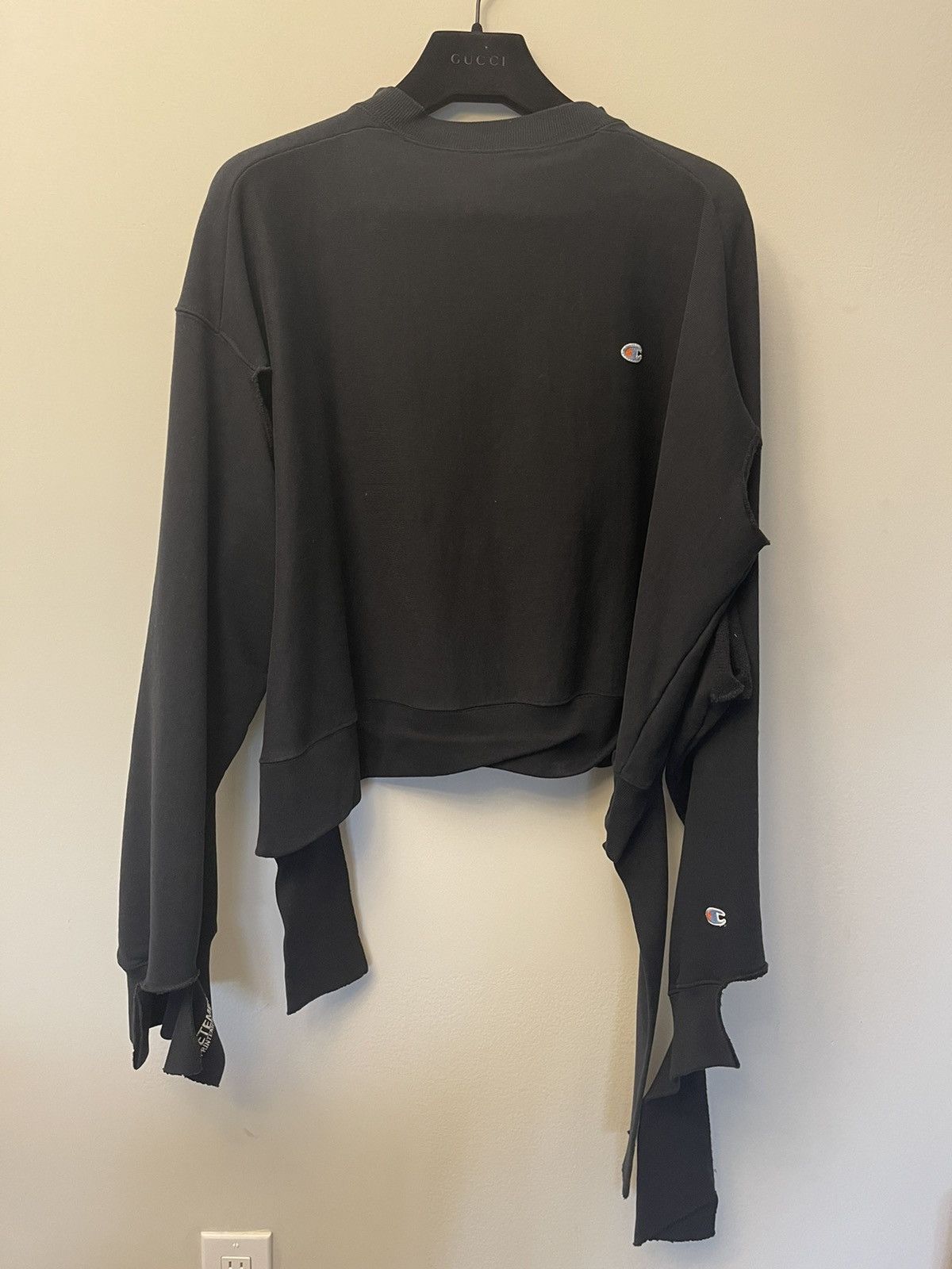 Champion × Vetements Vetements x Champion 17ss destructed hoodie 