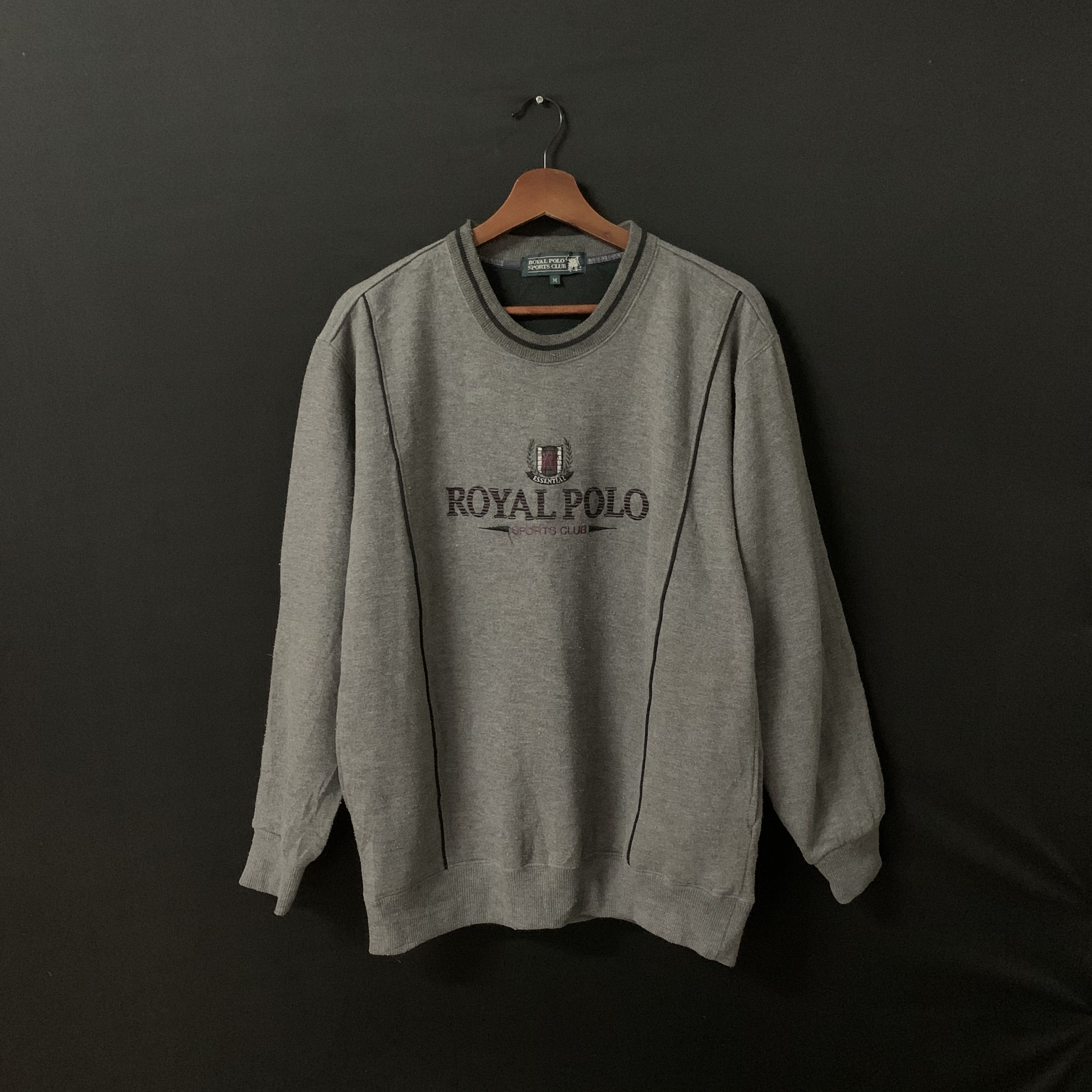 Vintage Royal Polo Sports Club Embroidery Crewneck Sweater