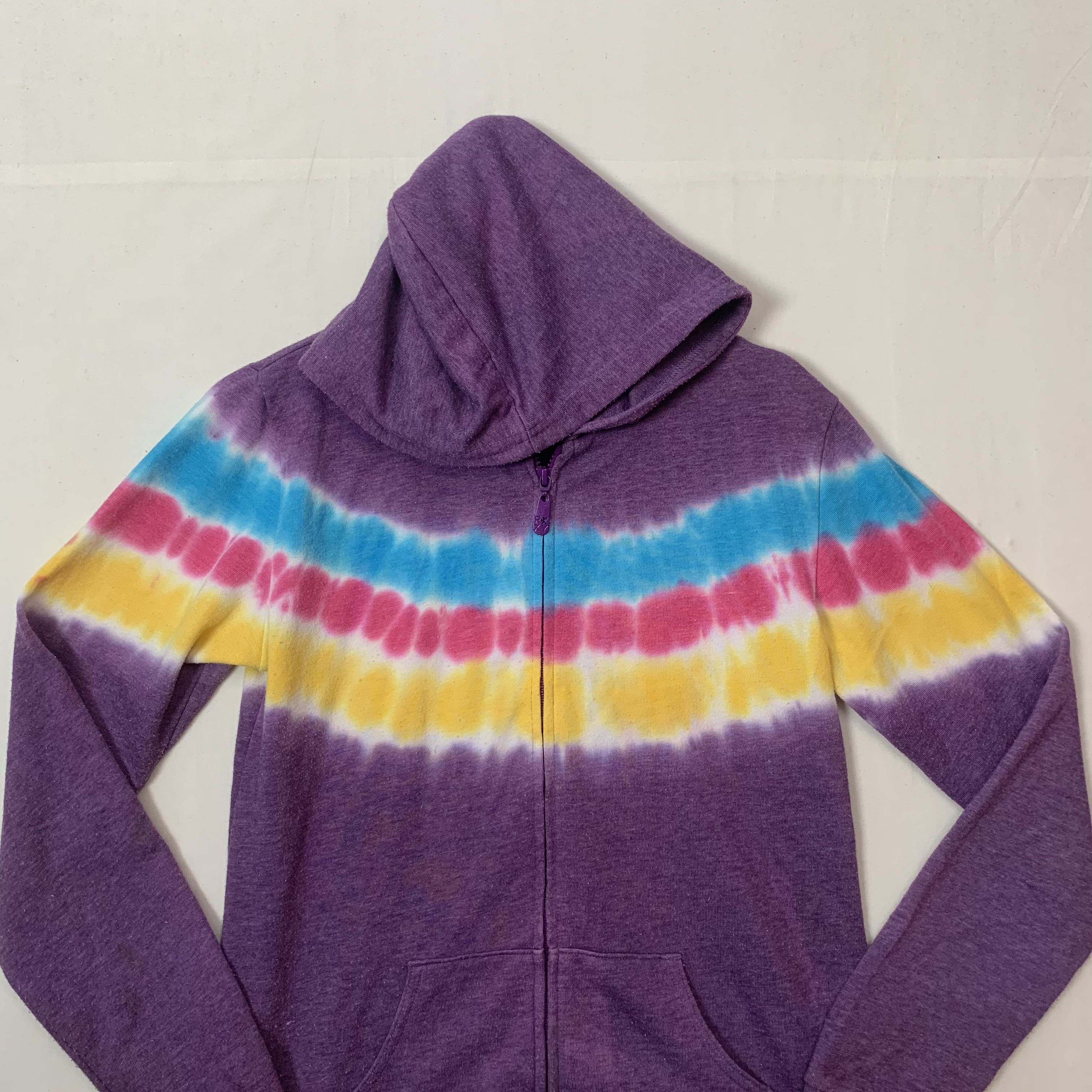 Rainbow Vintage Roxy Surfing Tie Dye Hooded Pullover Sweatshirts Size US XS / EU 42 / 0 - 3 Thumbnail