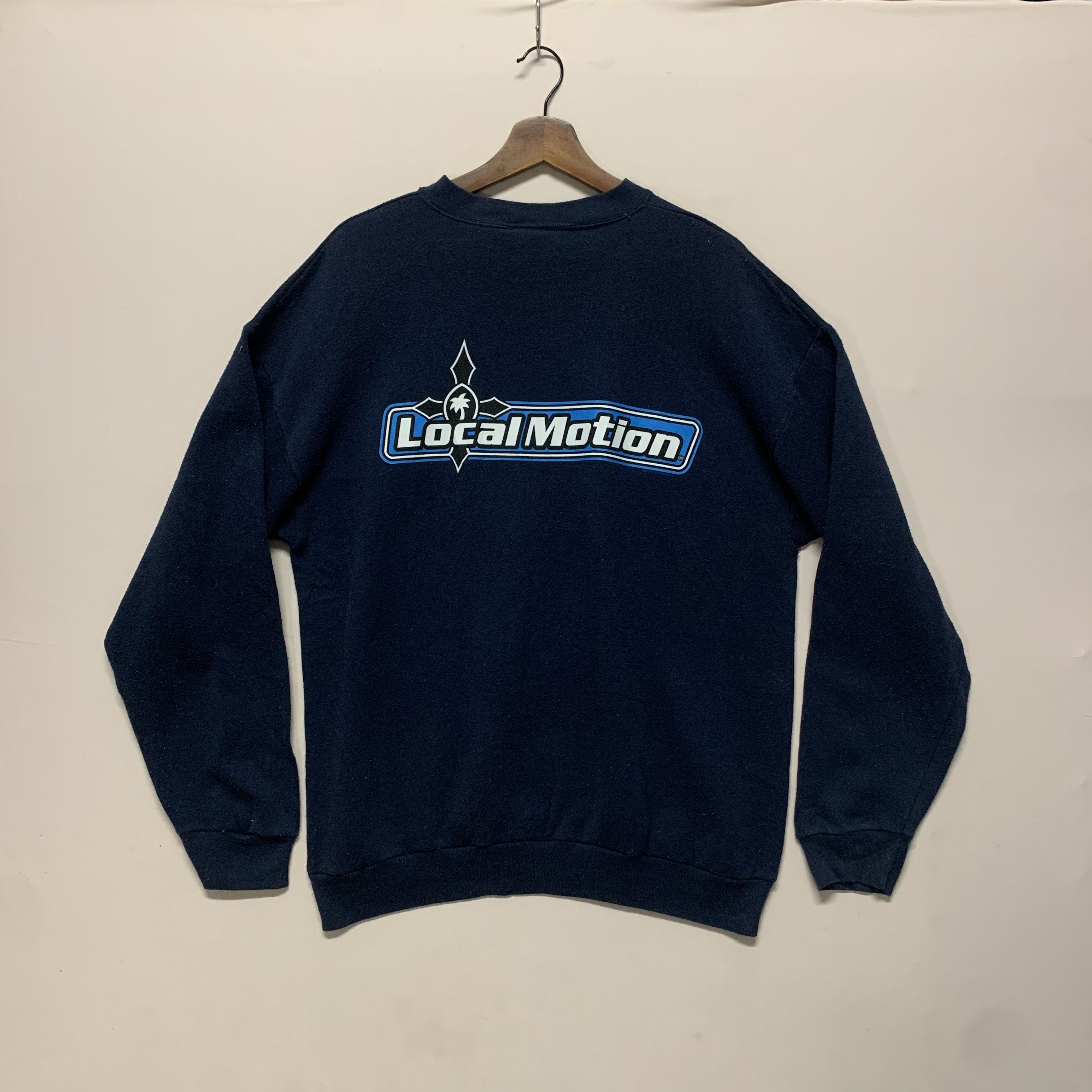 Japanese Brand Vintage Local Motion Surf Style Surf Gang Navy Blue Sweater Size US L / EU 52-54 / 3 - 6 Thumbnail