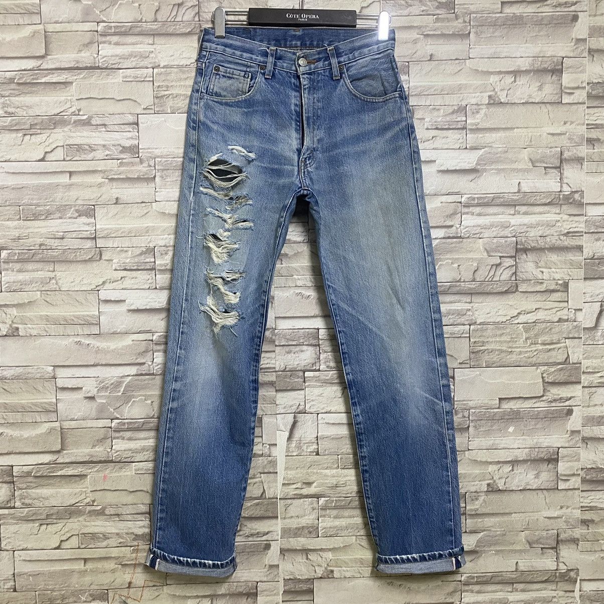 Levi's Vintage Levis 502xx BIG E Selvedge Jeans Distressed 28x32 Size US 28 / EU 44 - 3 Thumbnail