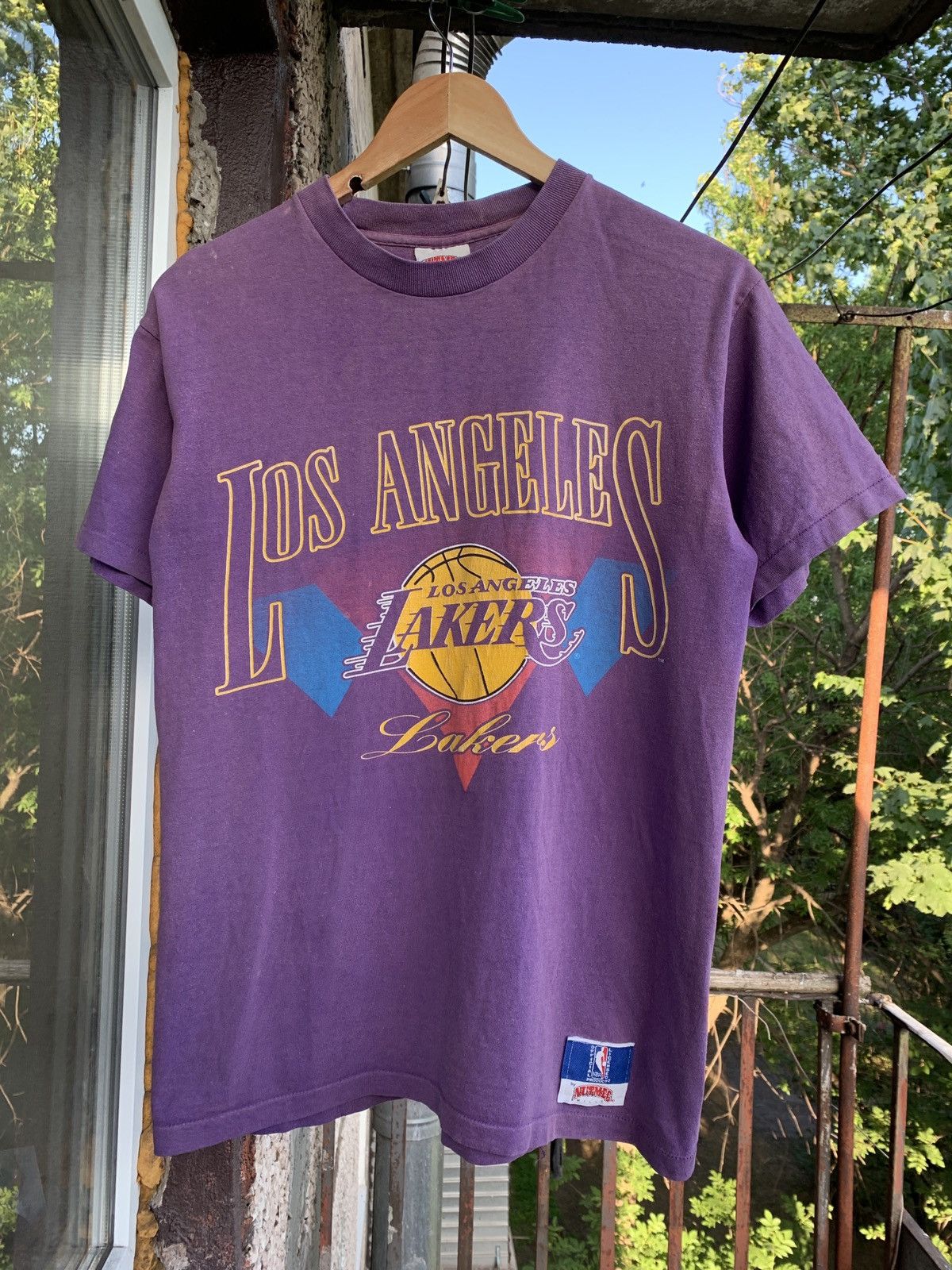 Vintage Los Angeles Lakers Nutmeg Made In USA Faded Shirt