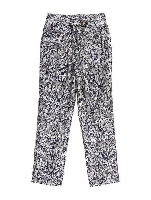 Thom Browne FW14 Thom Browne Leaf Print Silk-Blend Pants Size US 28 / EU 44 - 2 Thumbnail