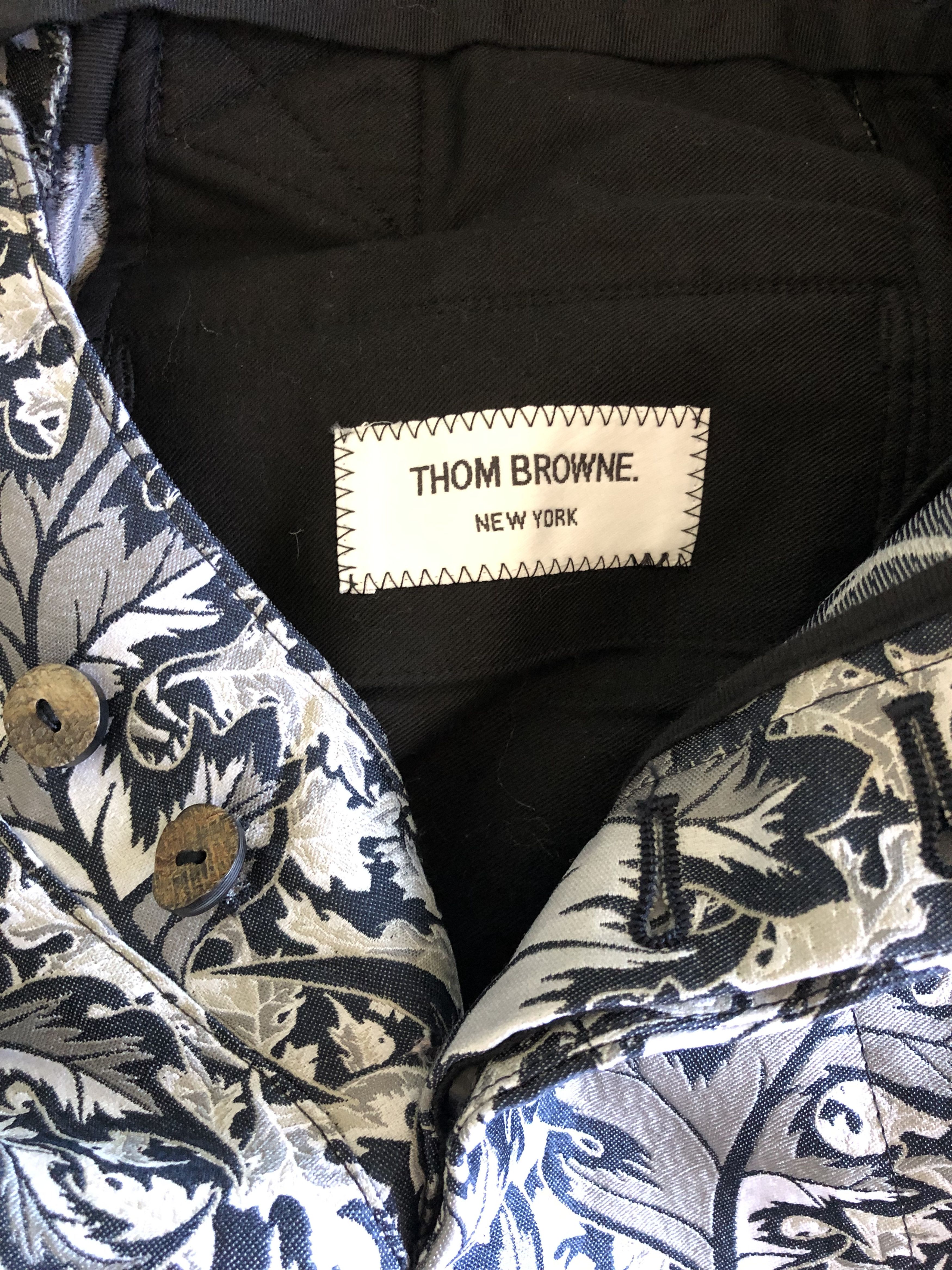 Thom Browne FW14 Thom Browne Leaf Print Silk-Blend Pants Size US 28 / EU 44 - 5 Thumbnail