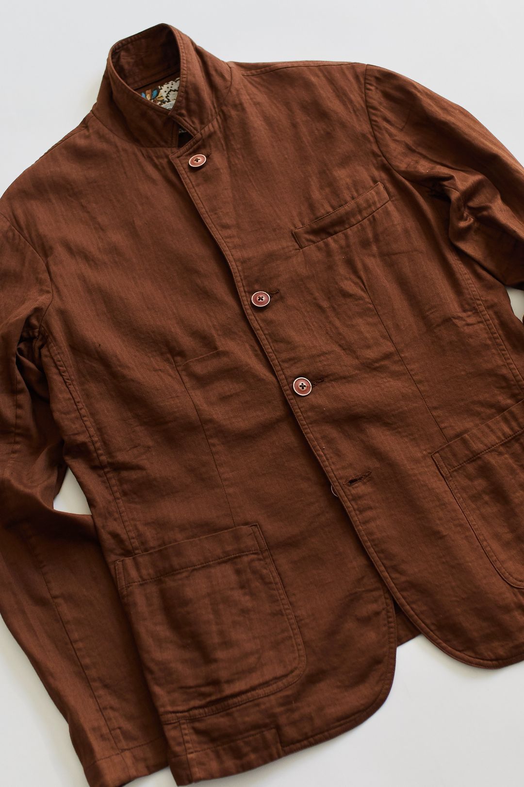 18 East 18East Osman Jacket in Tobacco Gauze Back Herringbone Size US XS / EU 42 / 0 - 3 Thumbnail