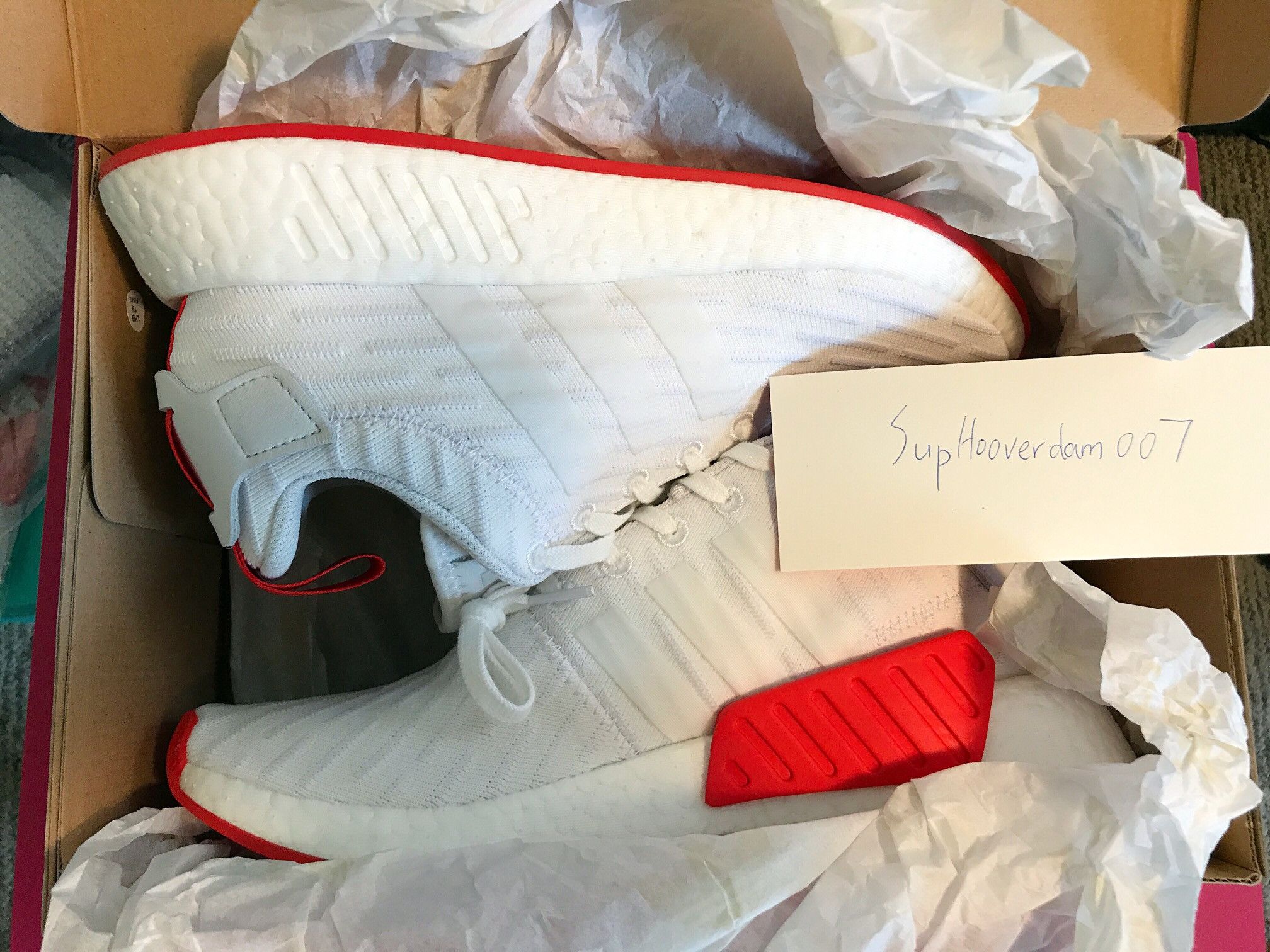 nmd r2 pk white red