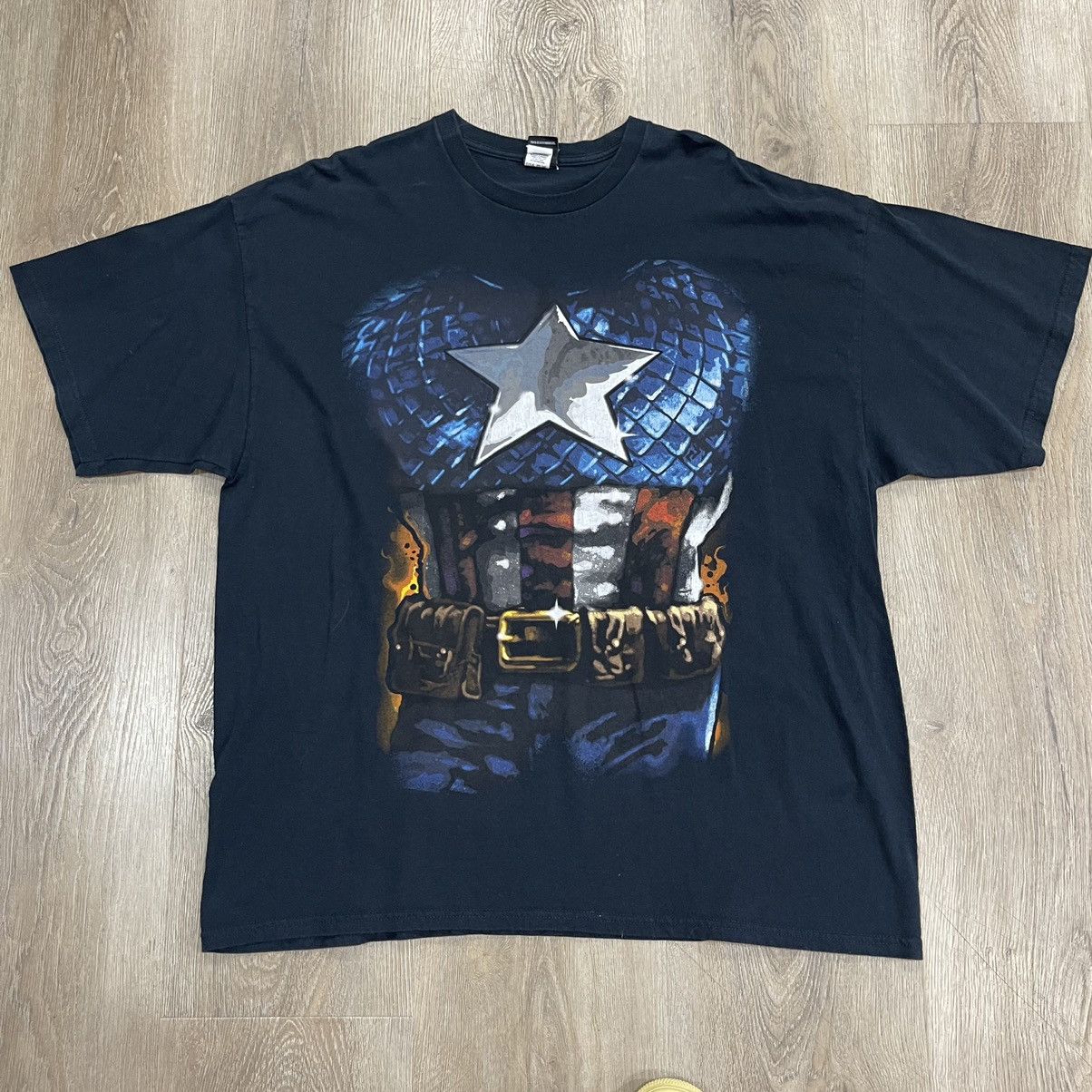 T-Shirt Vintage Mad Engine Captain America – Marvel Comics – Uomo Taglia XL – Grigia