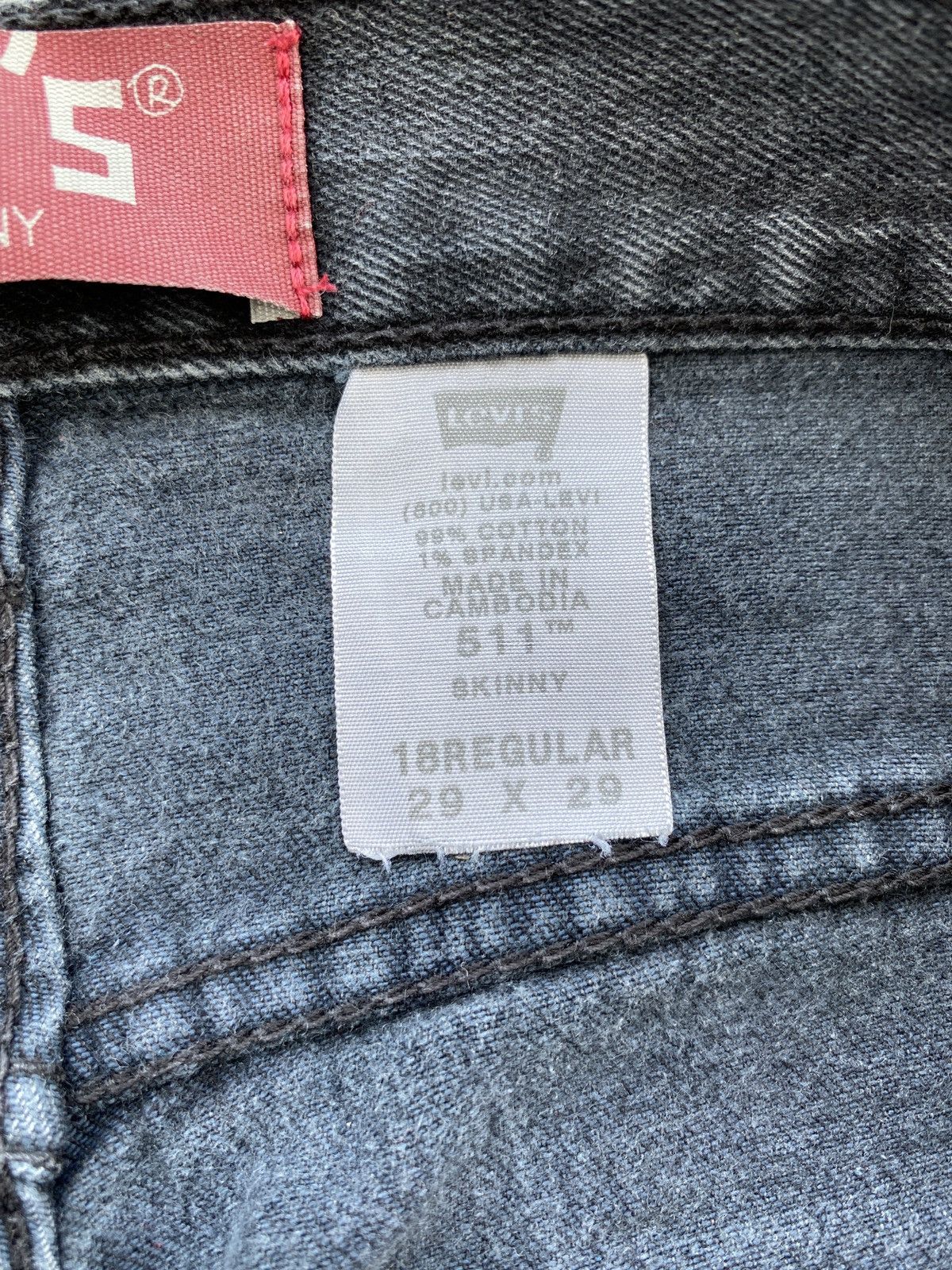 Jean × Levi's × Vintage VINTAGE LEVIS 511 SKINNY JEANS-J425 Size US 32 / EU 48 - 8 Thumbnail