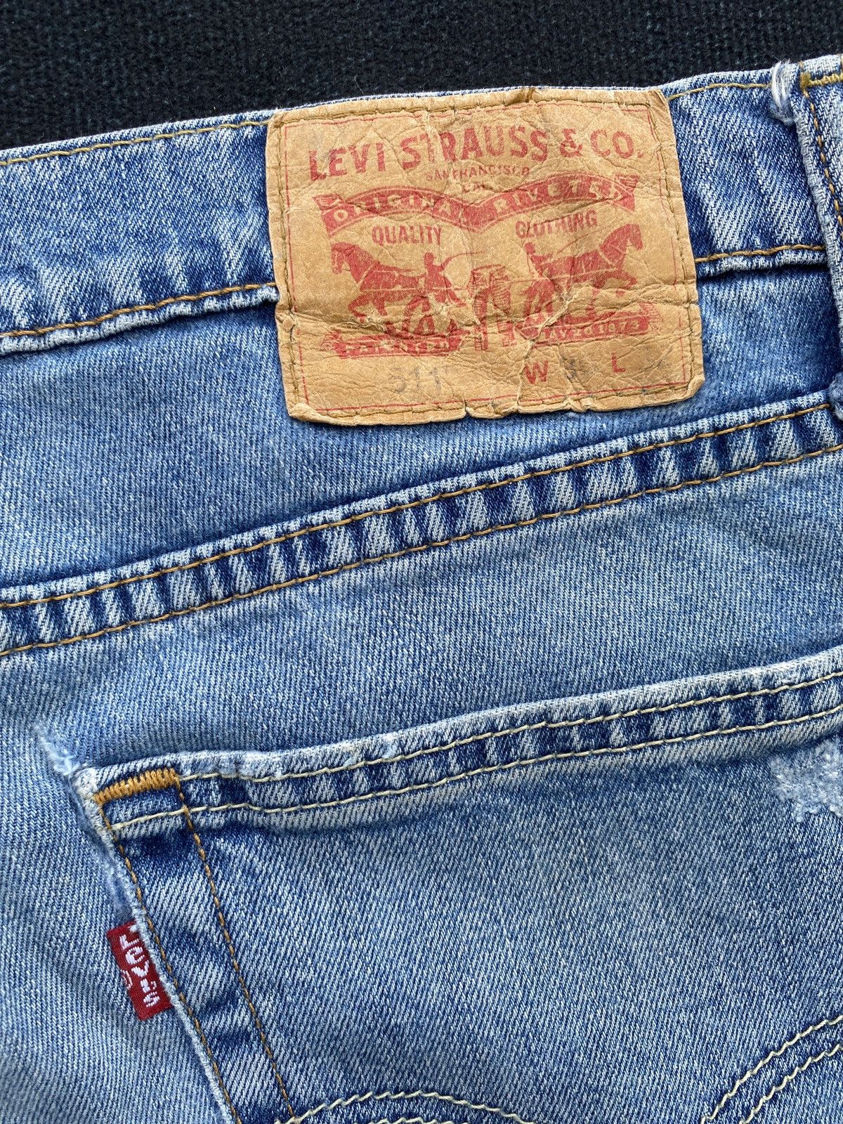 Jean × Levi's × Vintage VINTAGE LEVIS 511 DISTRESSED BLUE WASH JEANS-J426 Size US 37 - 10 Thumbnail