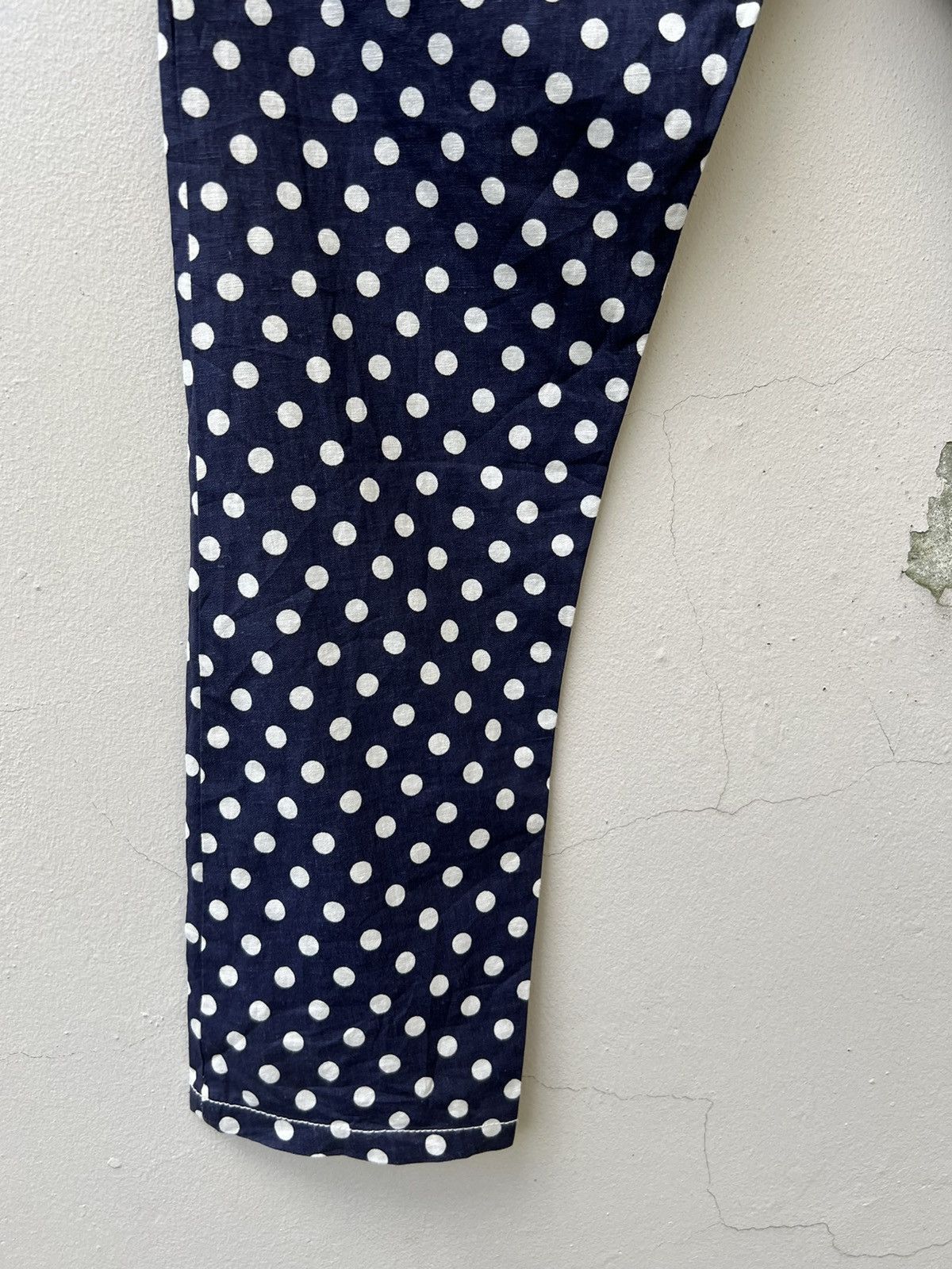 Issey Miyake Mercibeaucoup Drop Crotch Polka Dot Linen Pant Size US 31 - 14 Thumbnail