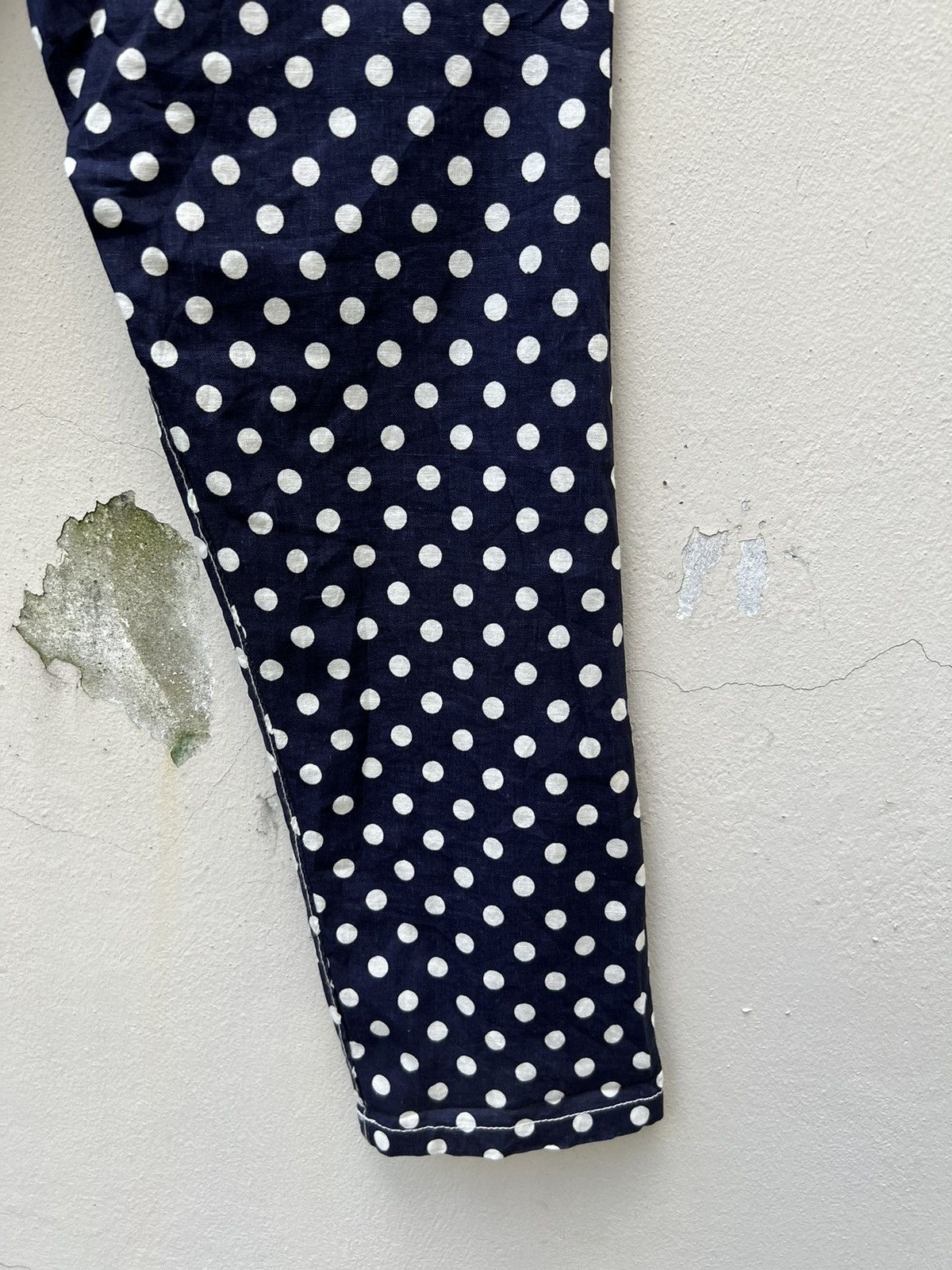 Issey Miyake Mercibeaucoup Drop Crotch Polka Dot Linen Pant Size US 31 - 16 Thumbnail