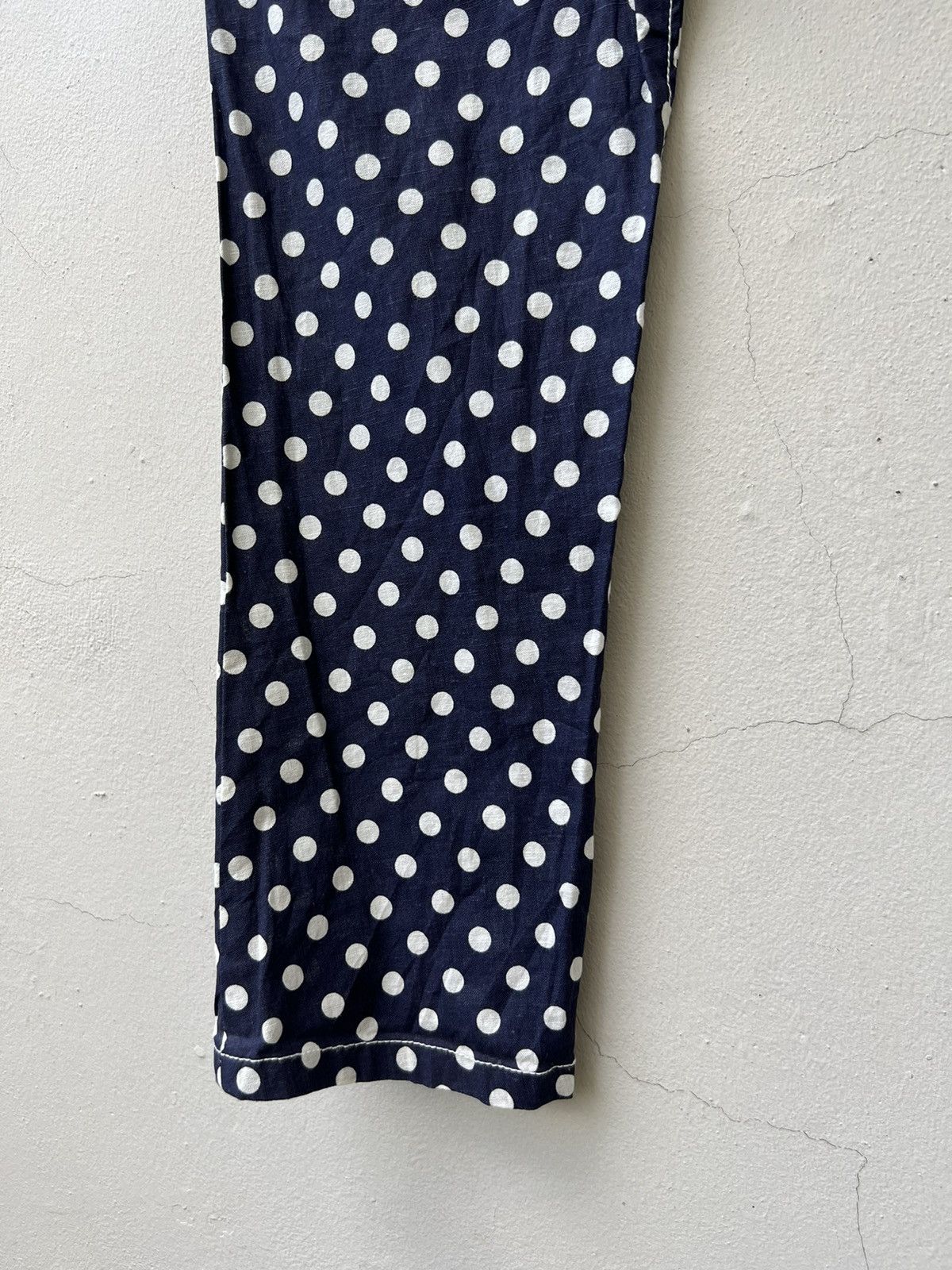 Issey Miyake Mercibeaucoup Drop Crotch Polka Dot Linen Pant Size US 31 - 9 Thumbnail