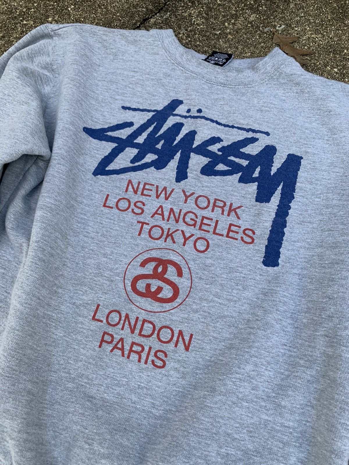 Stussy Y2K Made in USA Stussy Crewneck Pullover Logo Grey Size US M / EU 48-50 / 2 - 2 Thumbnail