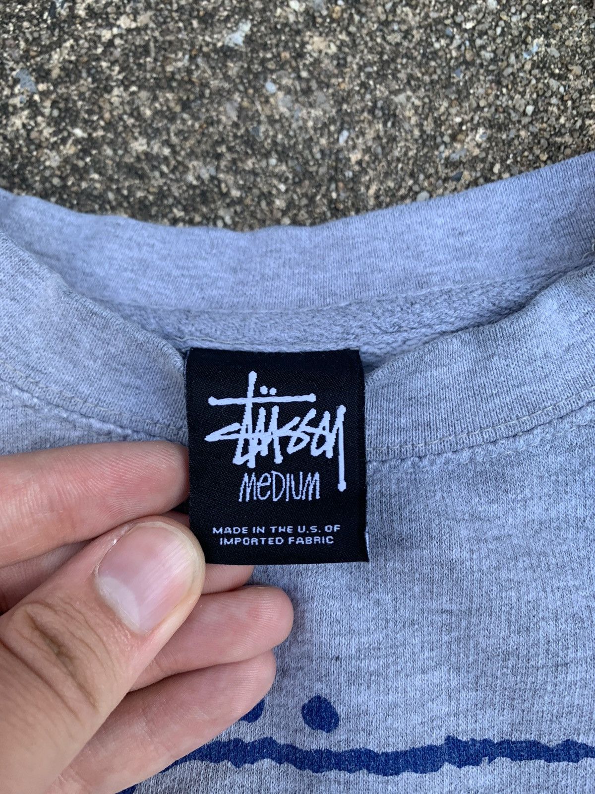Stussy Y2K Made in USA Stussy Crewneck Pullover Logo Grey Size US M / EU 48-50 / 2 - 4 Thumbnail