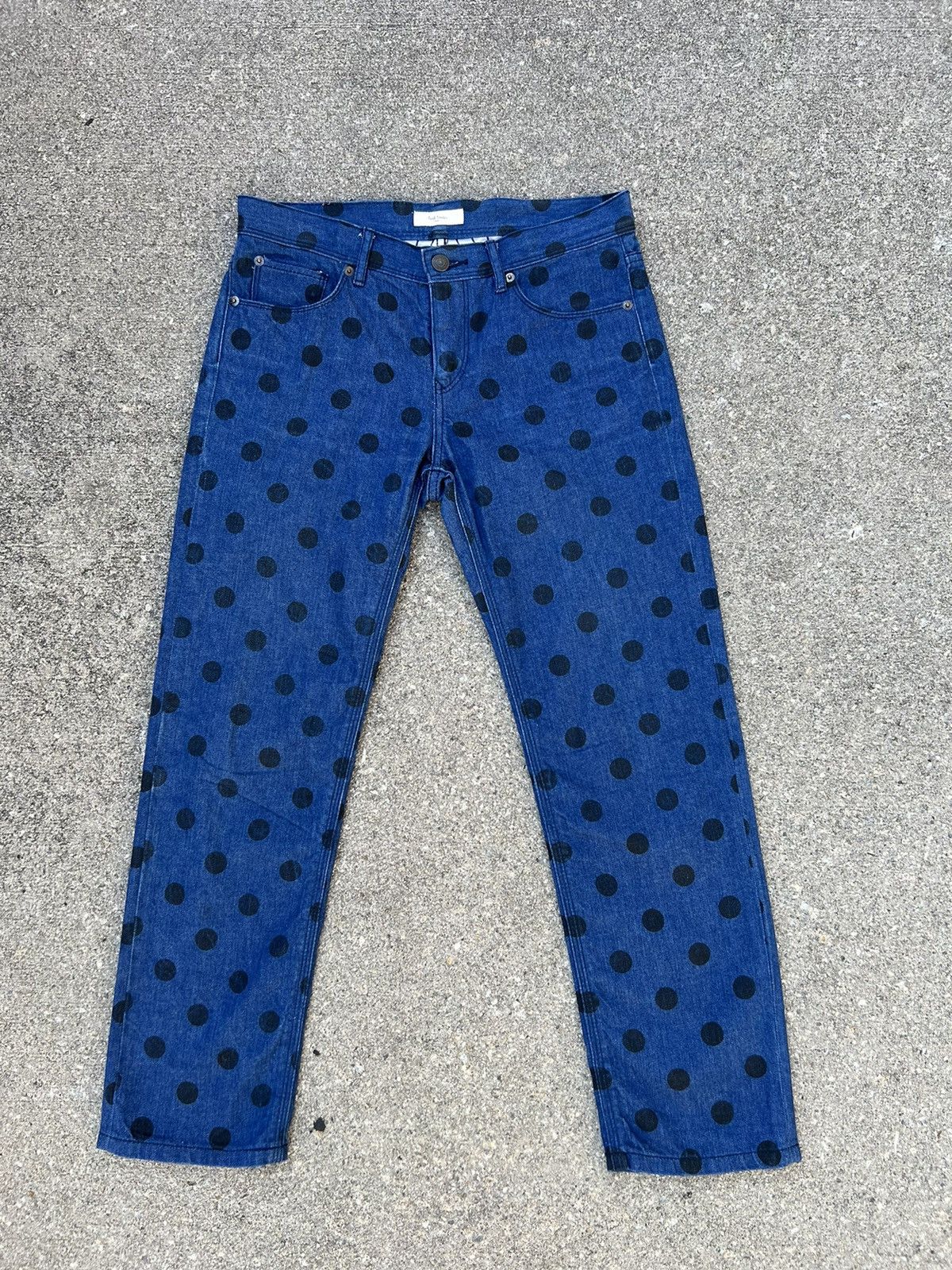 Paul Smith Paul Smiths Polka Dot Denim Cropped Jeans Size US 29 - 1 Thumbnail