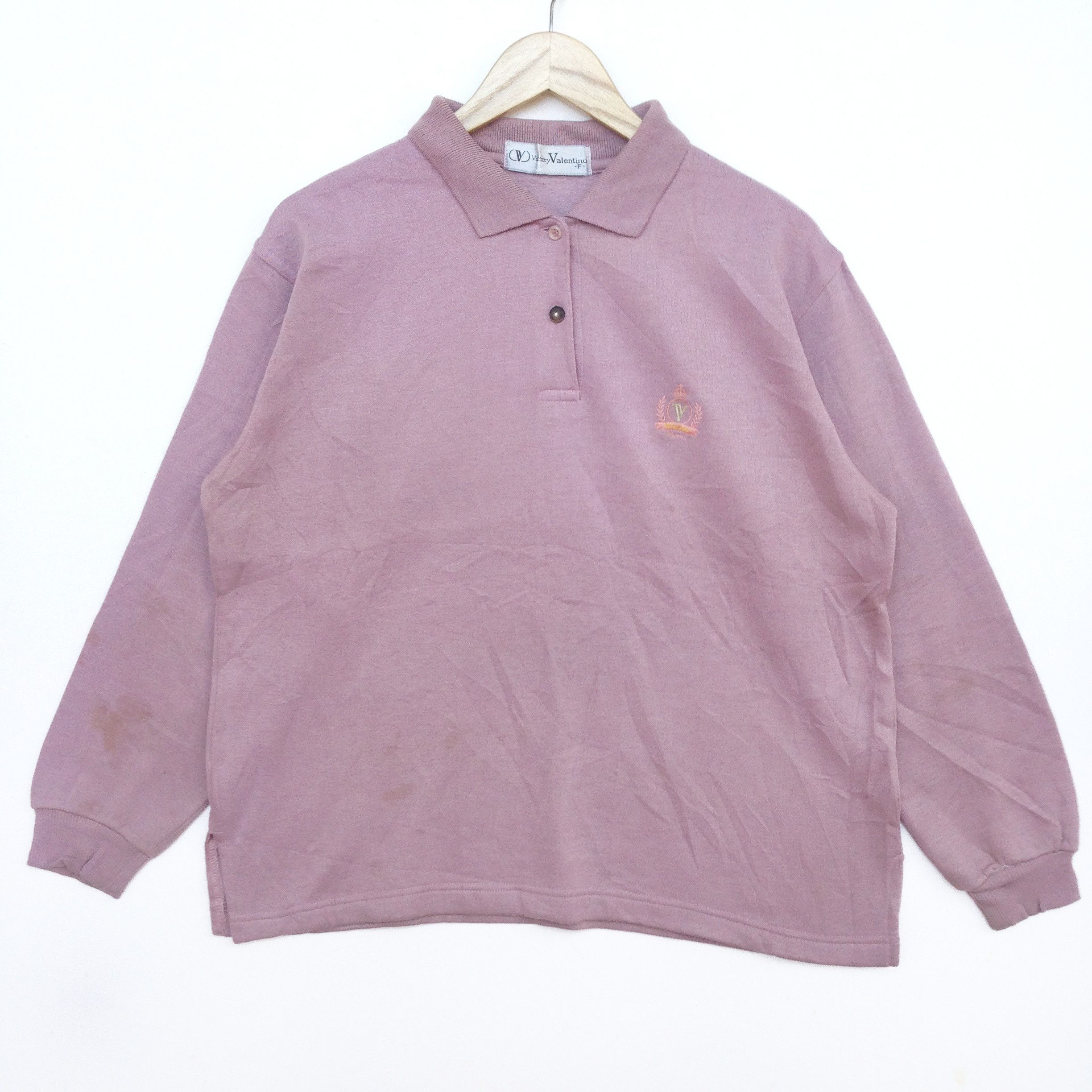 Designer Victory Valentino Polo Neck Sweatshirt Small Logo Design Size US L / EU 52-54 / 3 - 1 Thumbnail