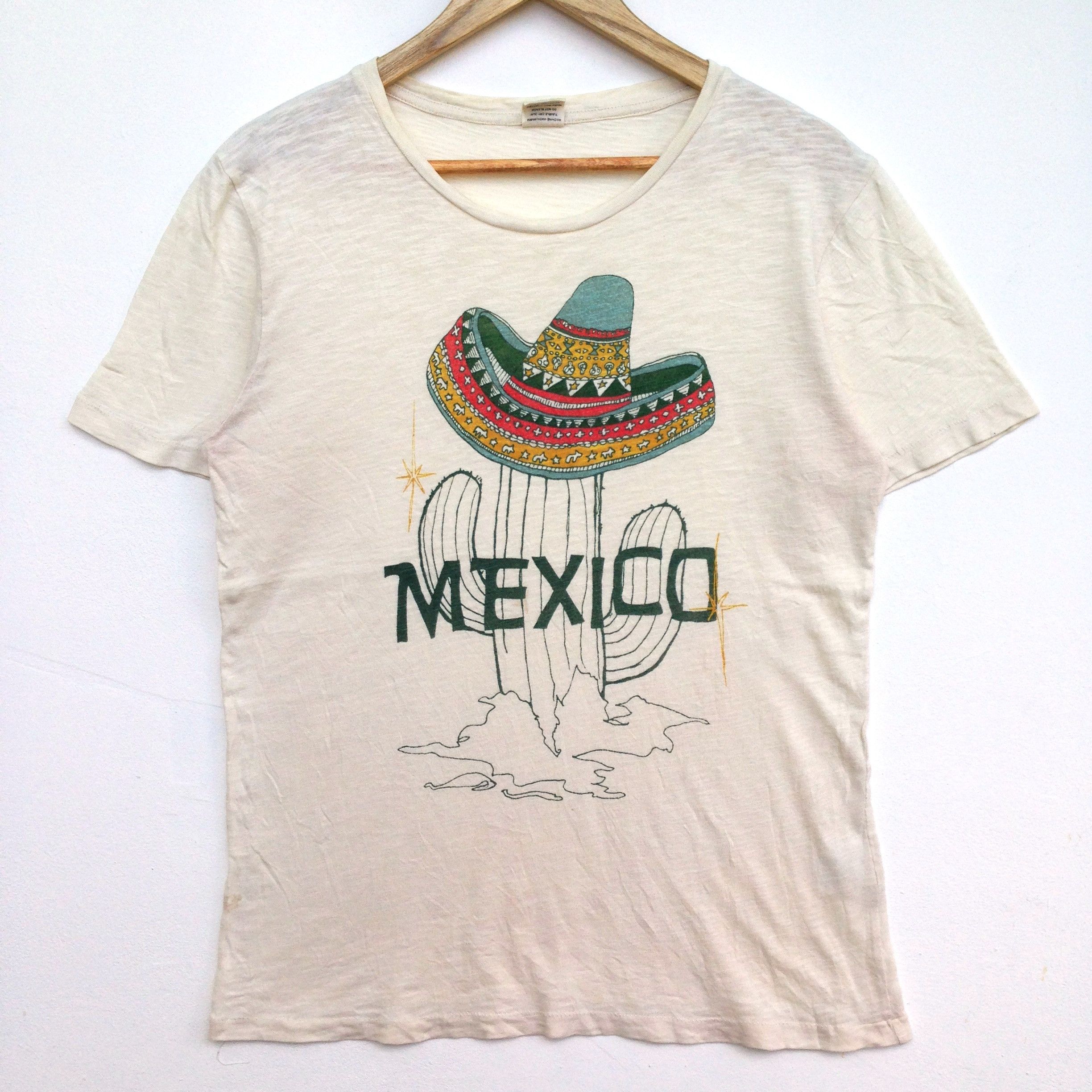 Vintage Mexico Shirt cactus wearing Mexican hat Single stitch Size US M / EU 48-50 / 2 - 1 Thumbnail
