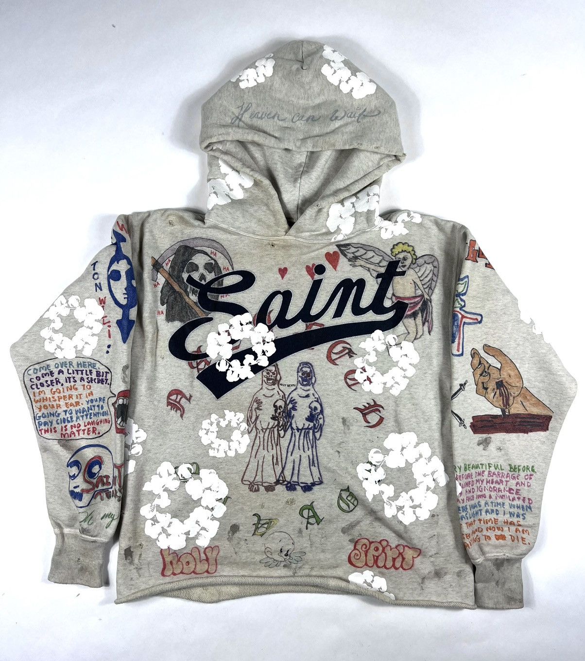 Saint Michael x Dr Woo Graffiti Hoodie Beige - SOLDOUT LA