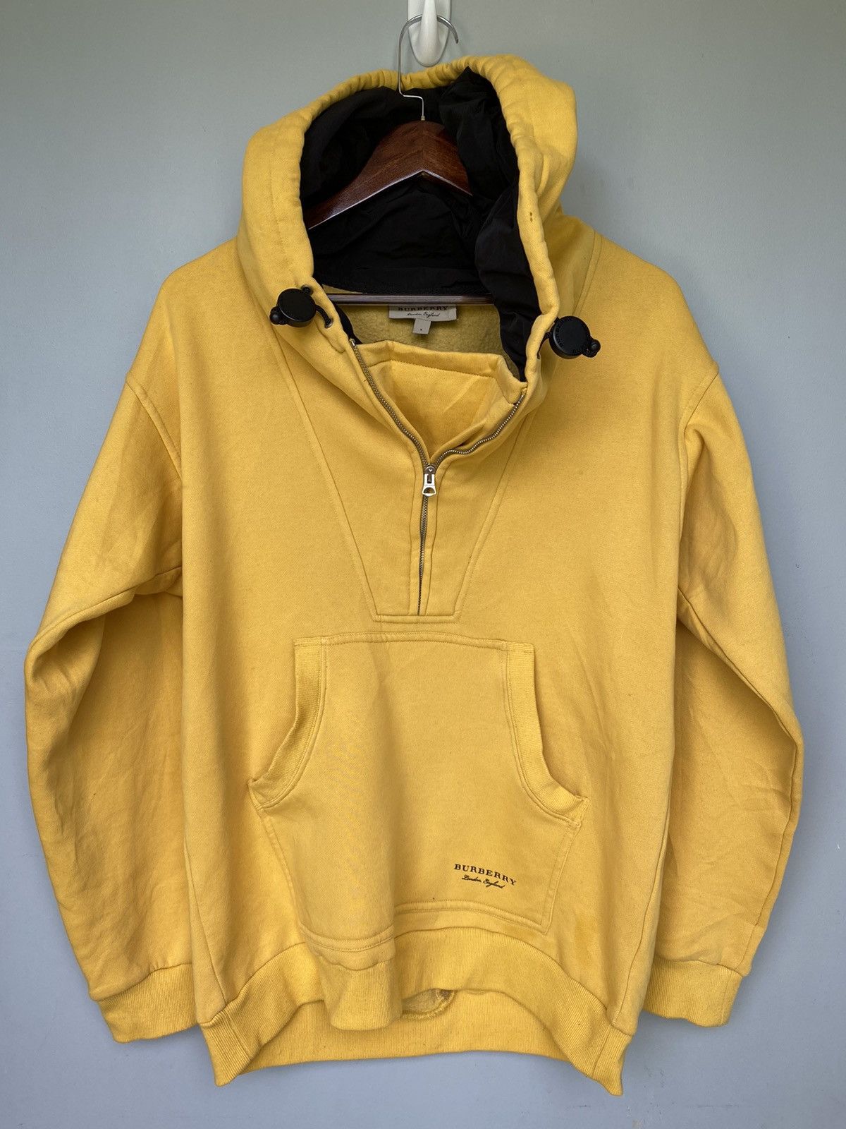 Burberry BURBERRY YELLOW HALF ZIP HOODIE Grailed