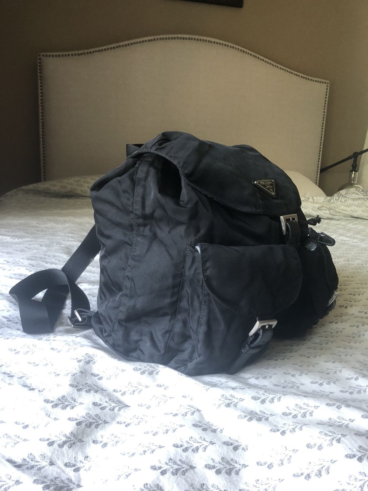 Prada Prada Black Vela Backpack Full Size Size ONE SIZE - 4 Thumbnail