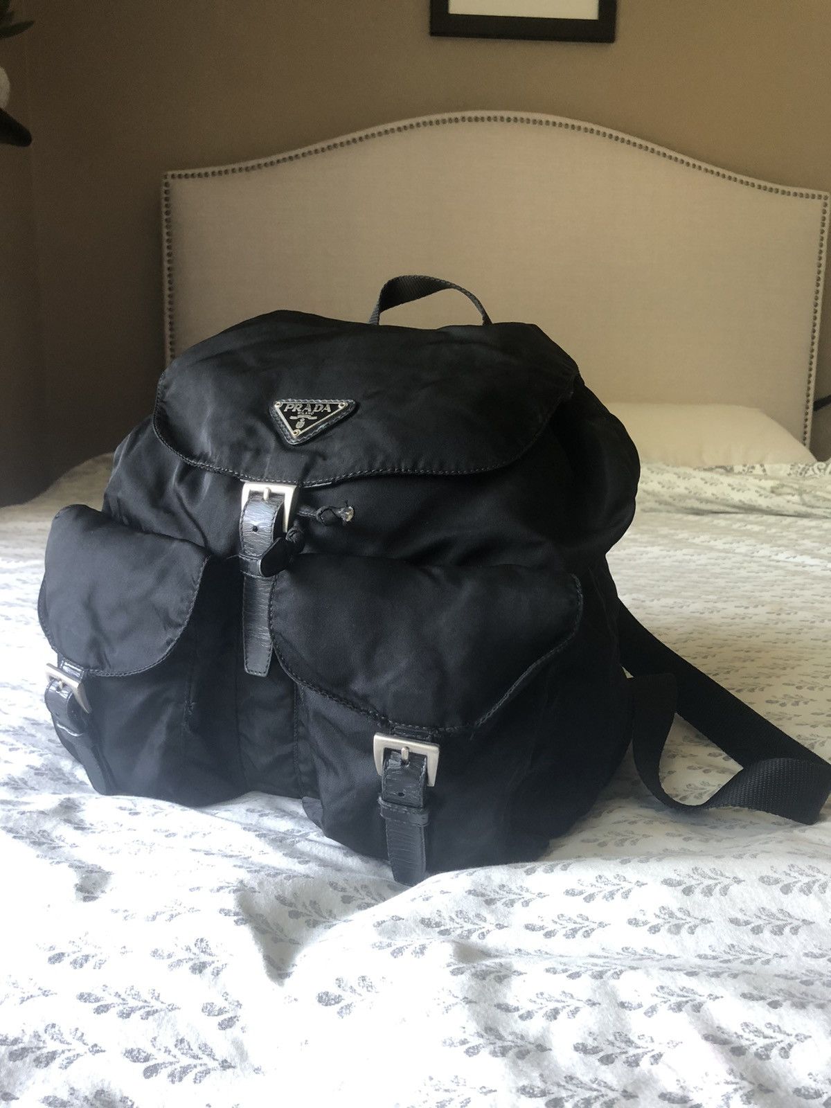 Prada Prada Black Vela Backpack Full Size Size ONE SIZE - 2 Thumbnail