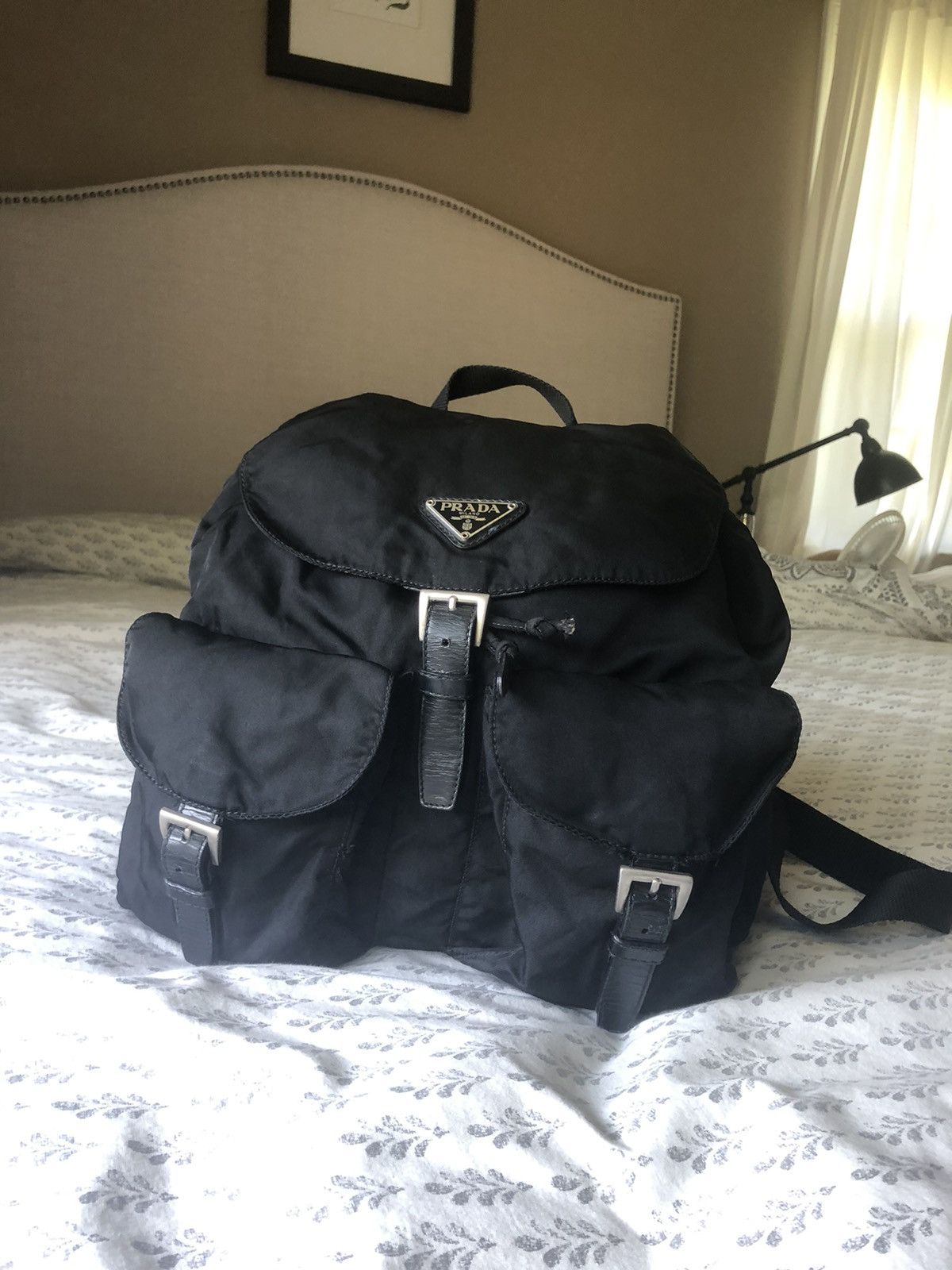 Prada Prada Black Vela Backpack Full Size Size ONE SIZE - 3 Thumbnail