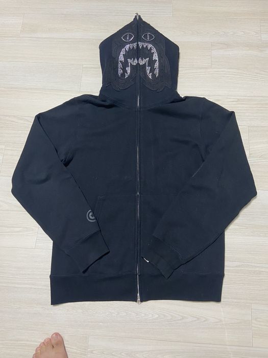 Bape XL Bape Swarovski Crystal studded tiger full zip up hoodie Grailed