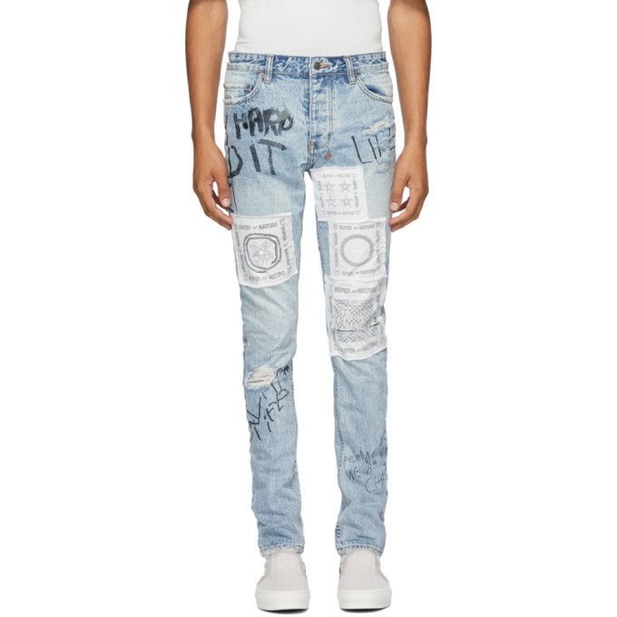 Chitch Khaos Distressed Scribble Jeans