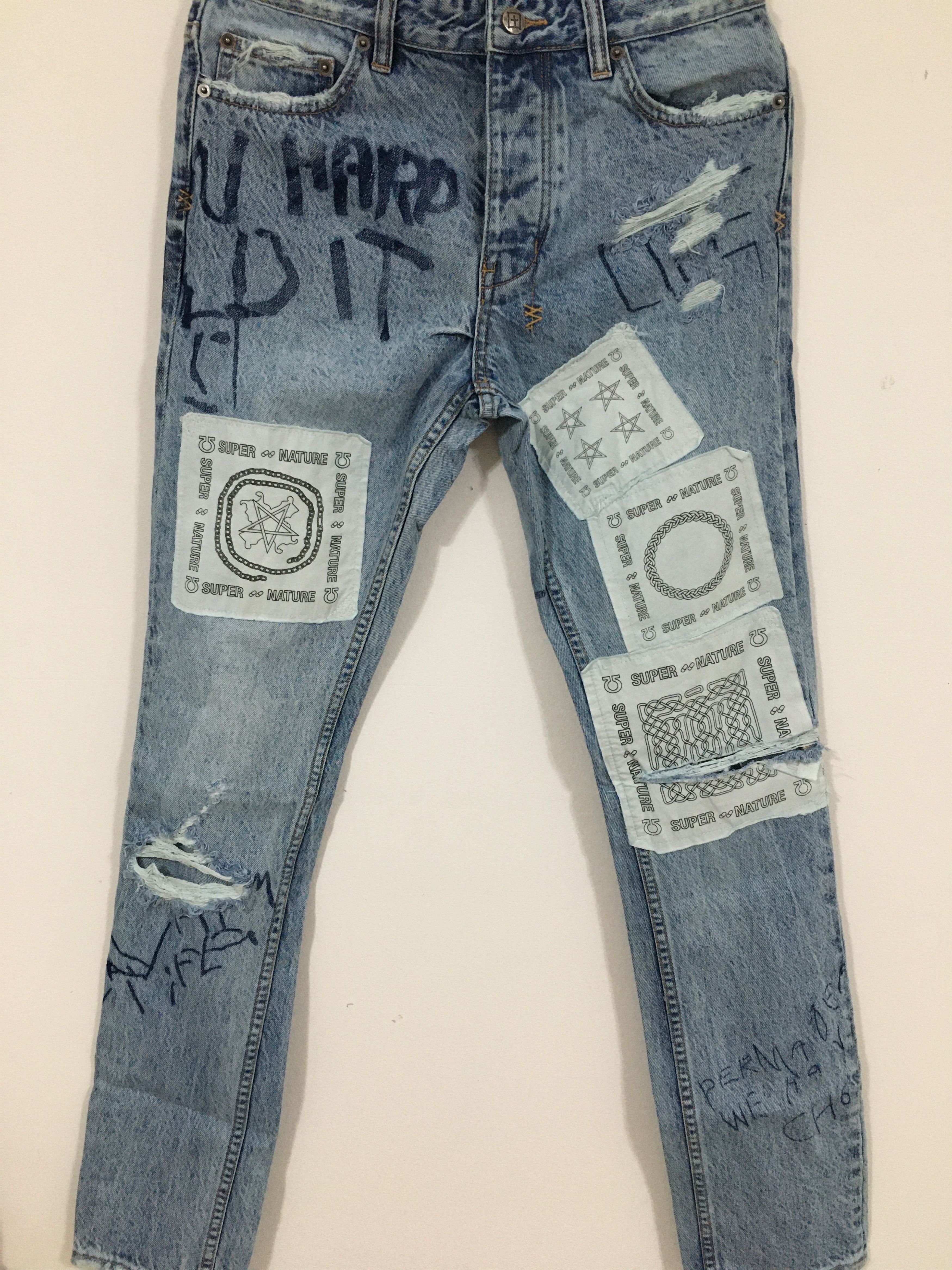 Ksubi Chitch Khaos Distressed Scribble Jeans Size US 30 / EU 46 - 5 Thumbnail