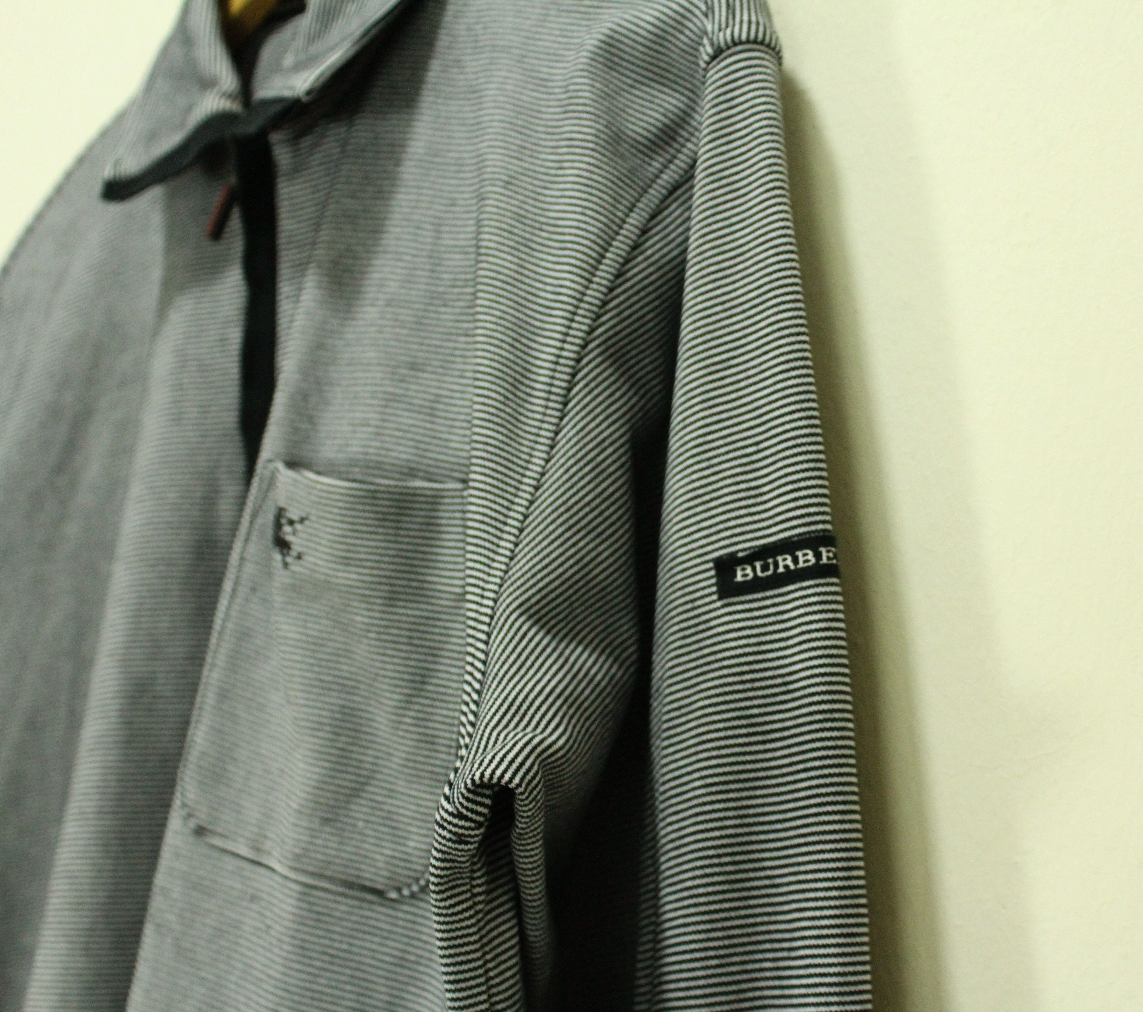 Burberry × Japanese Brand BURBERRY Shirt Golf Small Striped Pocket Fit Like S/M Size Size US M / EU 48-50 / 2 - 4 Thumbnail