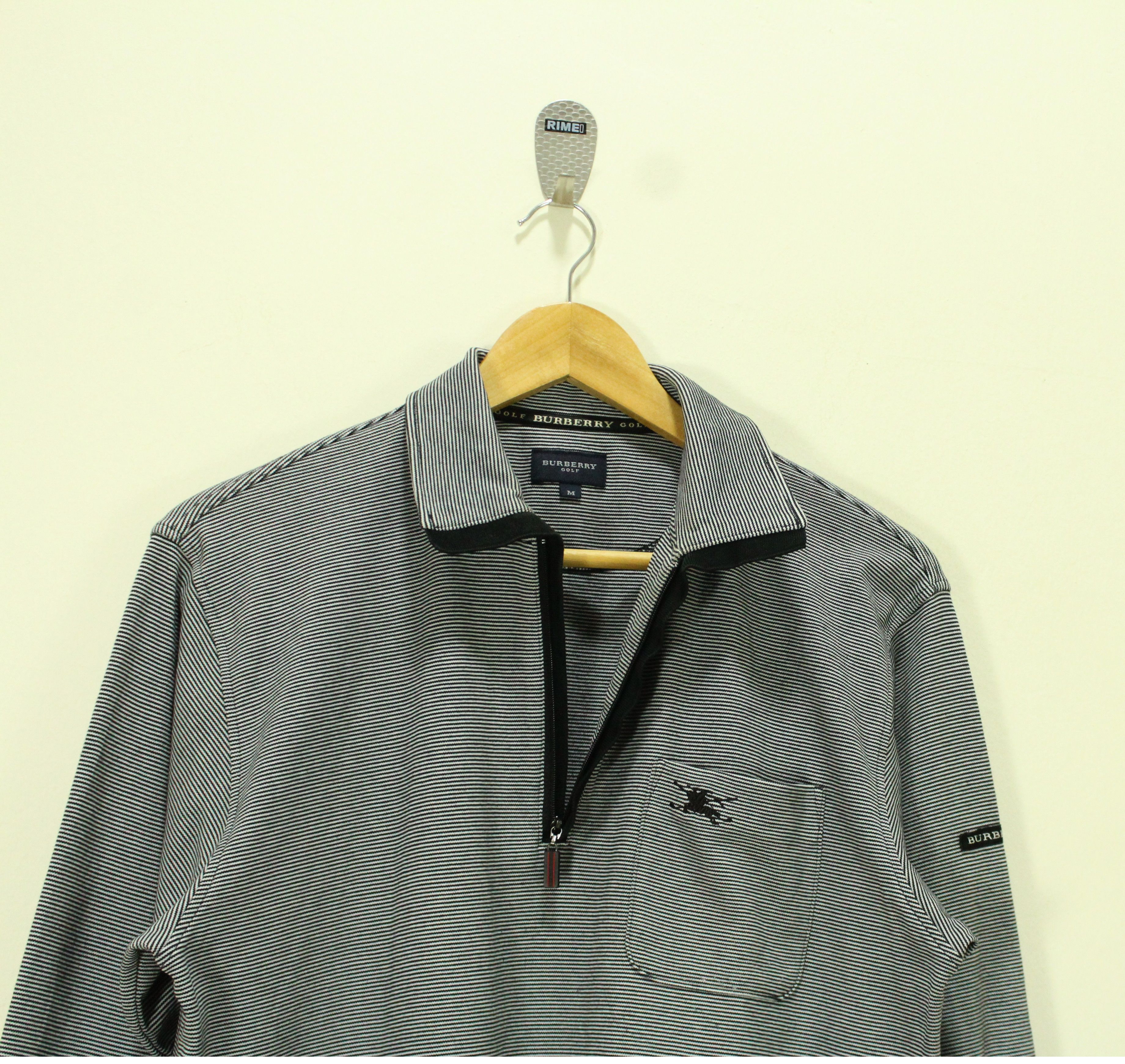 Burberry × Japanese Brand BURBERRY Shirt Golf Small Striped Pocket Fit Like S/M Size Size US M / EU 48-50 / 2 - 5 Thumbnail
