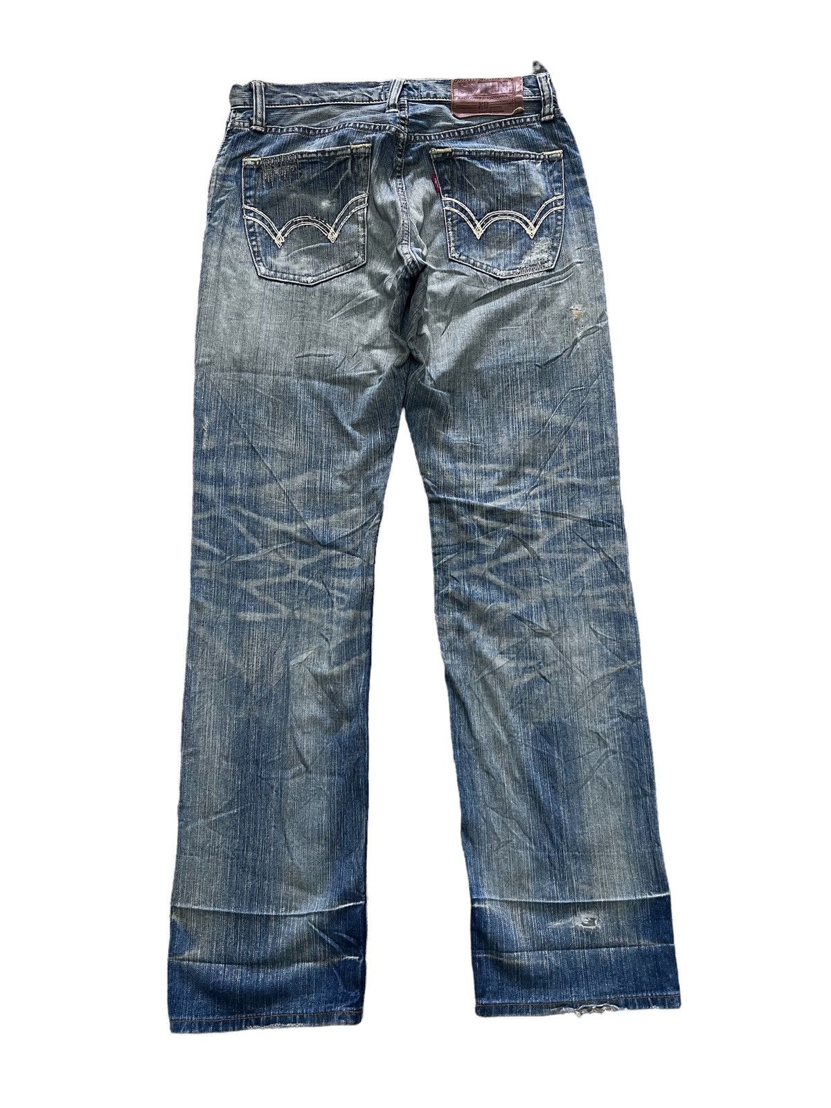 Edwin × Japanese Brand FIRE🔥EDWIN EXCLUSIVE VINTAGE RIPPED DISTRESSED DENIM PANTS Size US 32 / EU 48 - 5 Thumbnail