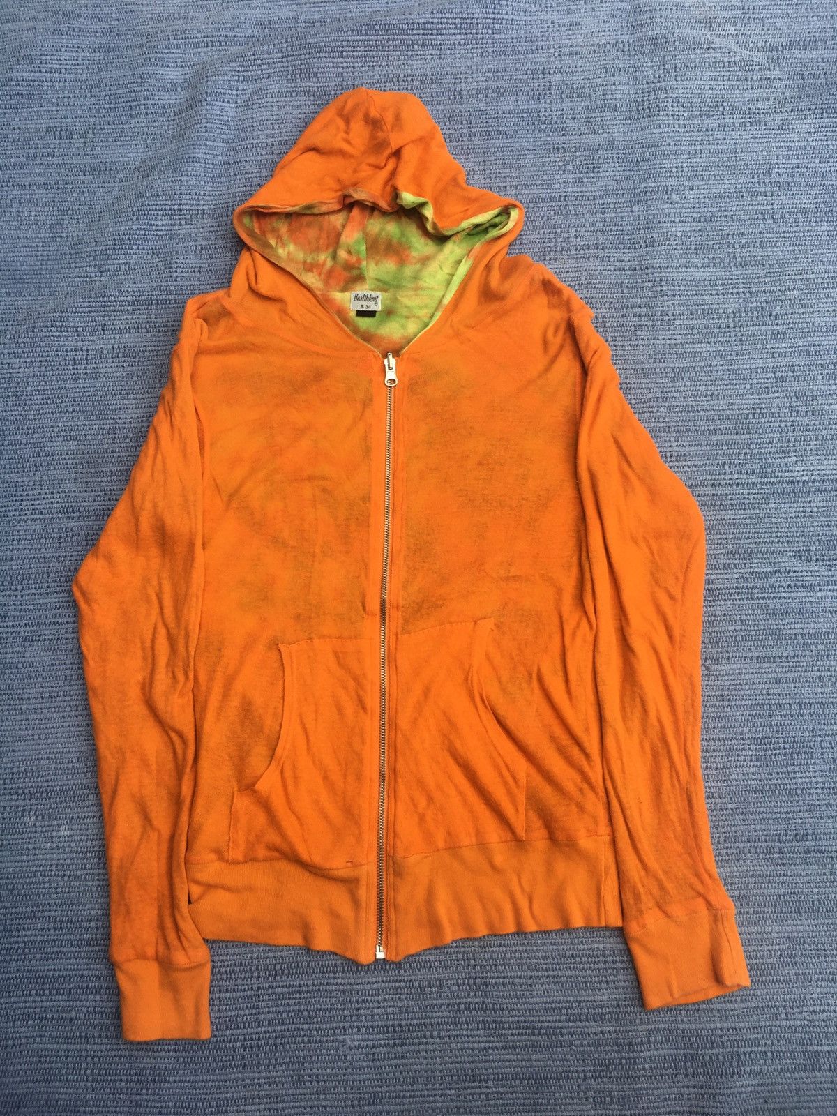 image of Beams+ X Healthknit Reversible Zipper Hoodie in Orange, Men's (Size Small)