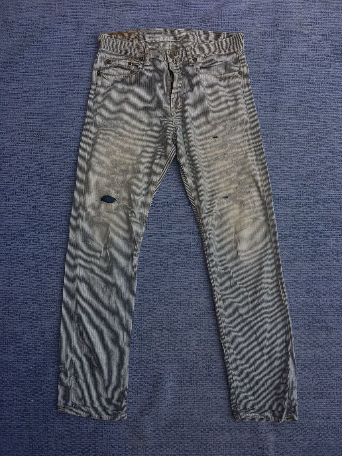 Eternal blue stripe distressed jeans Size US 30 / EU 46 - 1 Thumbnail