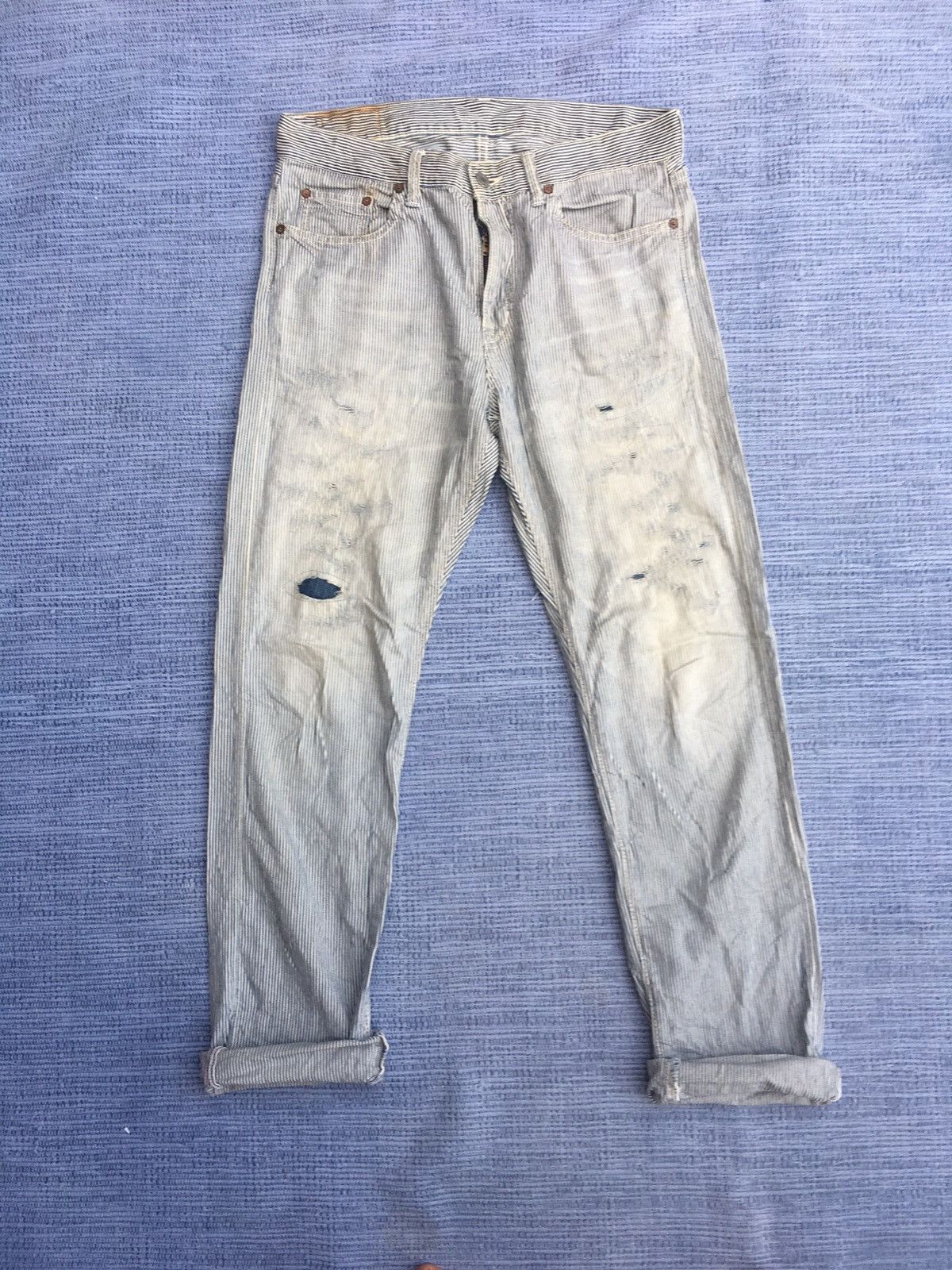 Eternal blue stripe distressed jeans Size US 30 / EU 46 - 7 Thumbnail